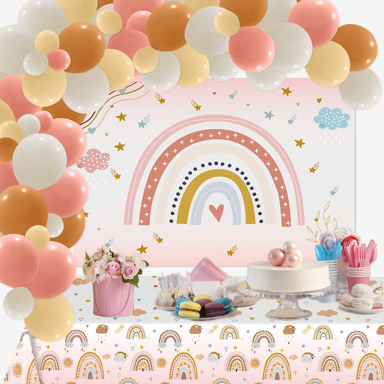 Wallpaper #b3199 Boho Rainbow Birthday Party Happy Birthday Rainbow Party Decorations