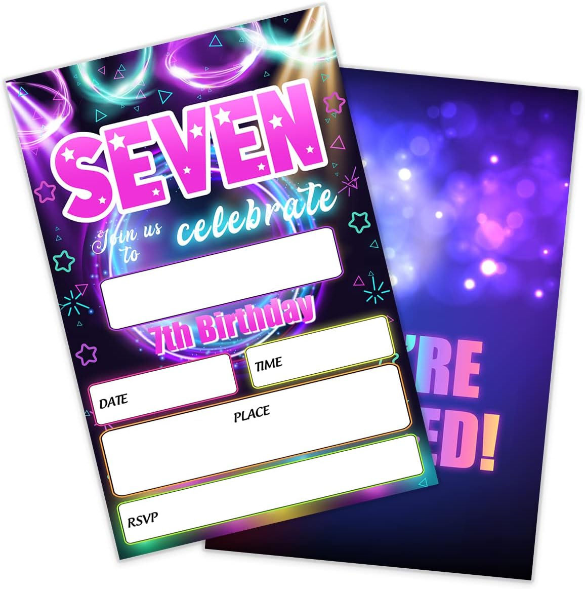Wallpaper #MGirGpMBSpphPi3-mR1G98 Amazoncom 7th Birthday Party Invitations Glow Neon Party Invitation