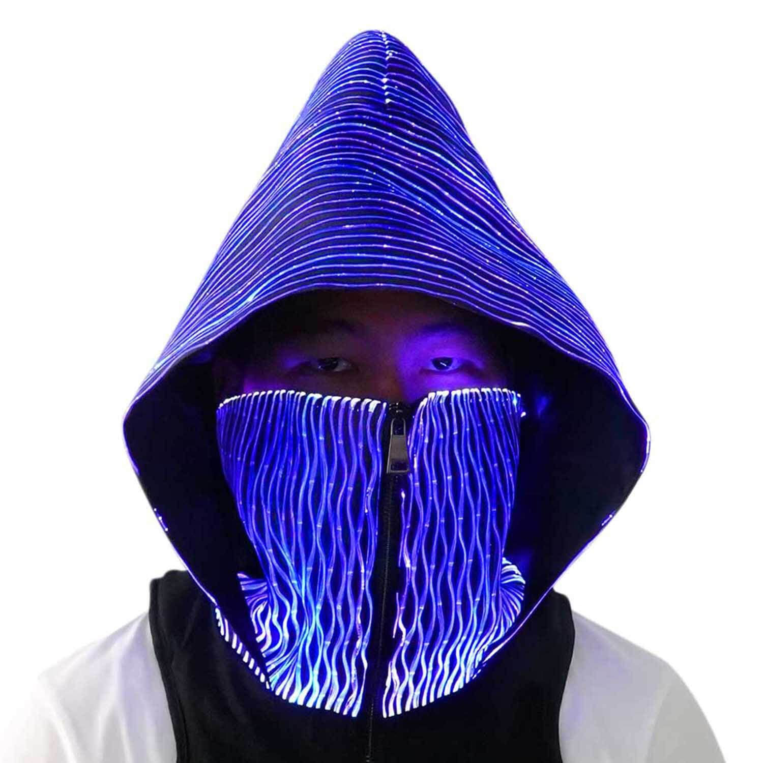 Wallpaper #r0VckI4B7YBJg1BVDp1n5 Buy Cyberpunk Rave LED Light Up Hood Cowl 7 Colors Glowing Luminous