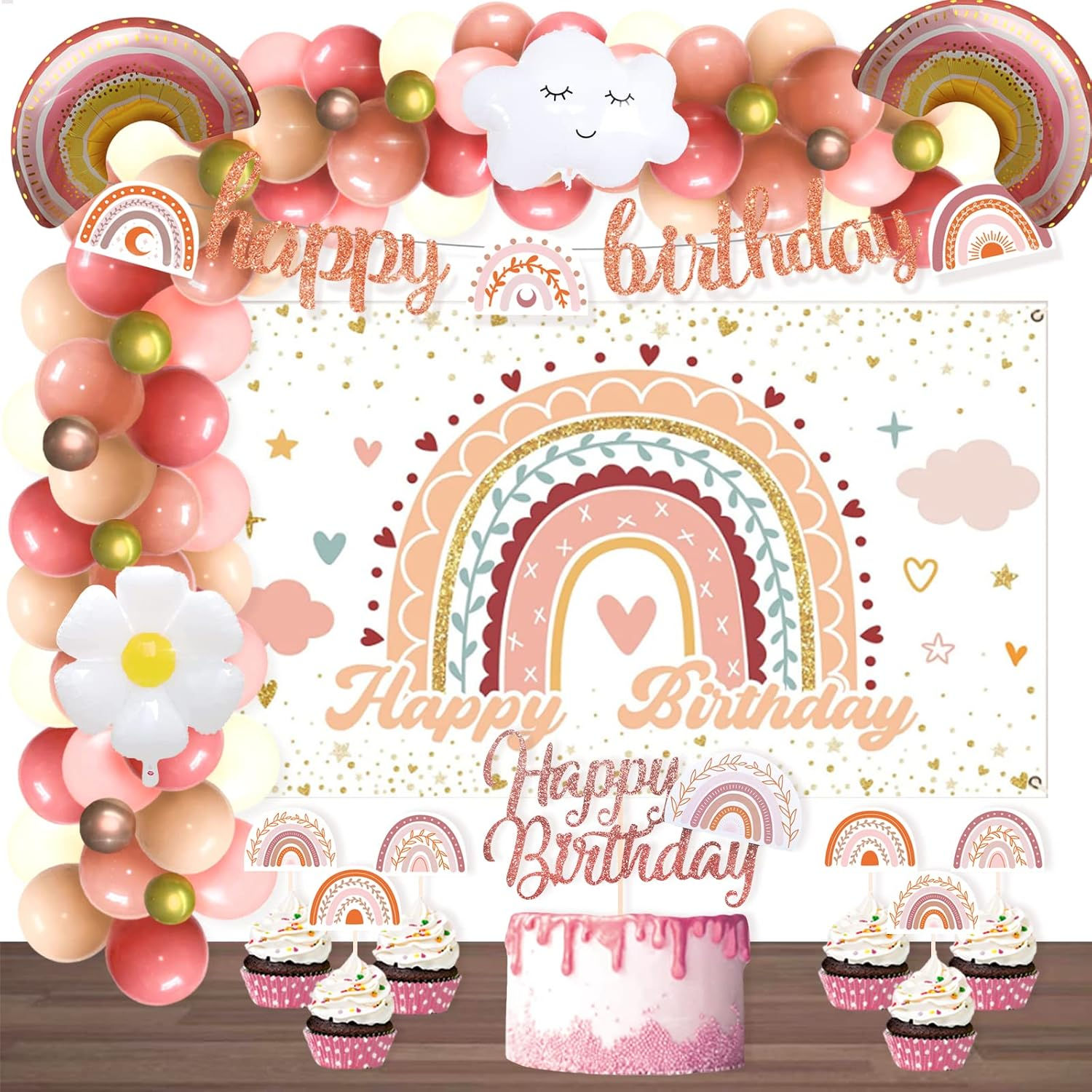 Wallpaper #b3199 Boho Rainbow Birthday Party Happy Birthday Rainbow Party Decorations