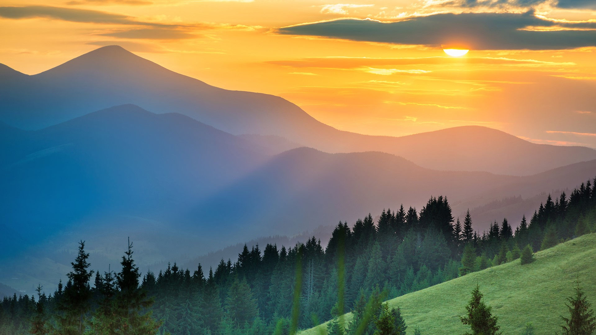 Wallpaper #riwuSpMB0E1QgA7wM_Vp270 Sunset Mountains Landscape