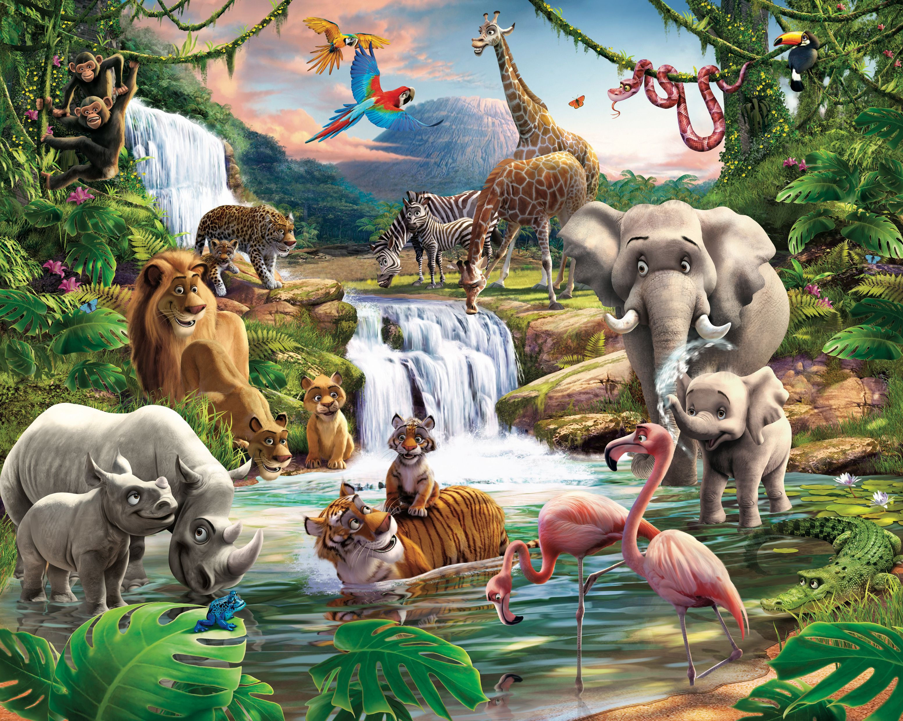 Wallpaper #qH1T8o4Bnwiau_P62QsV5 Jungle Adventure Wall Mural Departments Diy at Bq