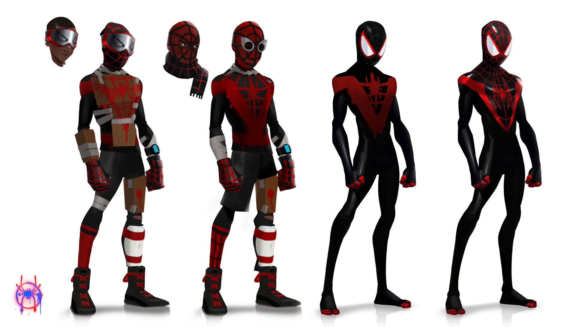 Wallpaper #ChnFIo8BtGB6xQ78AYMr18 Spider Man into the Spider Verse Concept Art by Florent Auguy