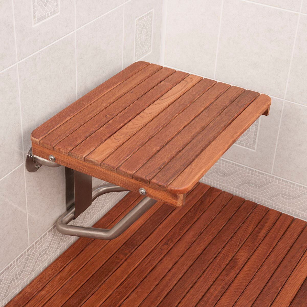 Wallpaper #B52EA Shower Chairs the Original Kai 155 Corner Teak Shower Bench with