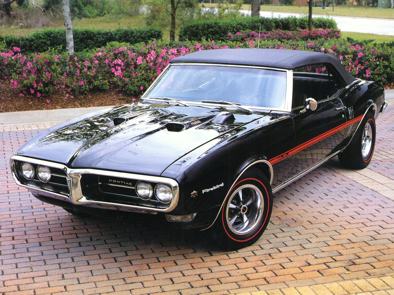 Wallpaper #KpyZ4pIBZHQxiYarYME55 File1968 Pontiac Firebird 400 Ho Convertible W Hood Tach Black Frt Qtrjpg