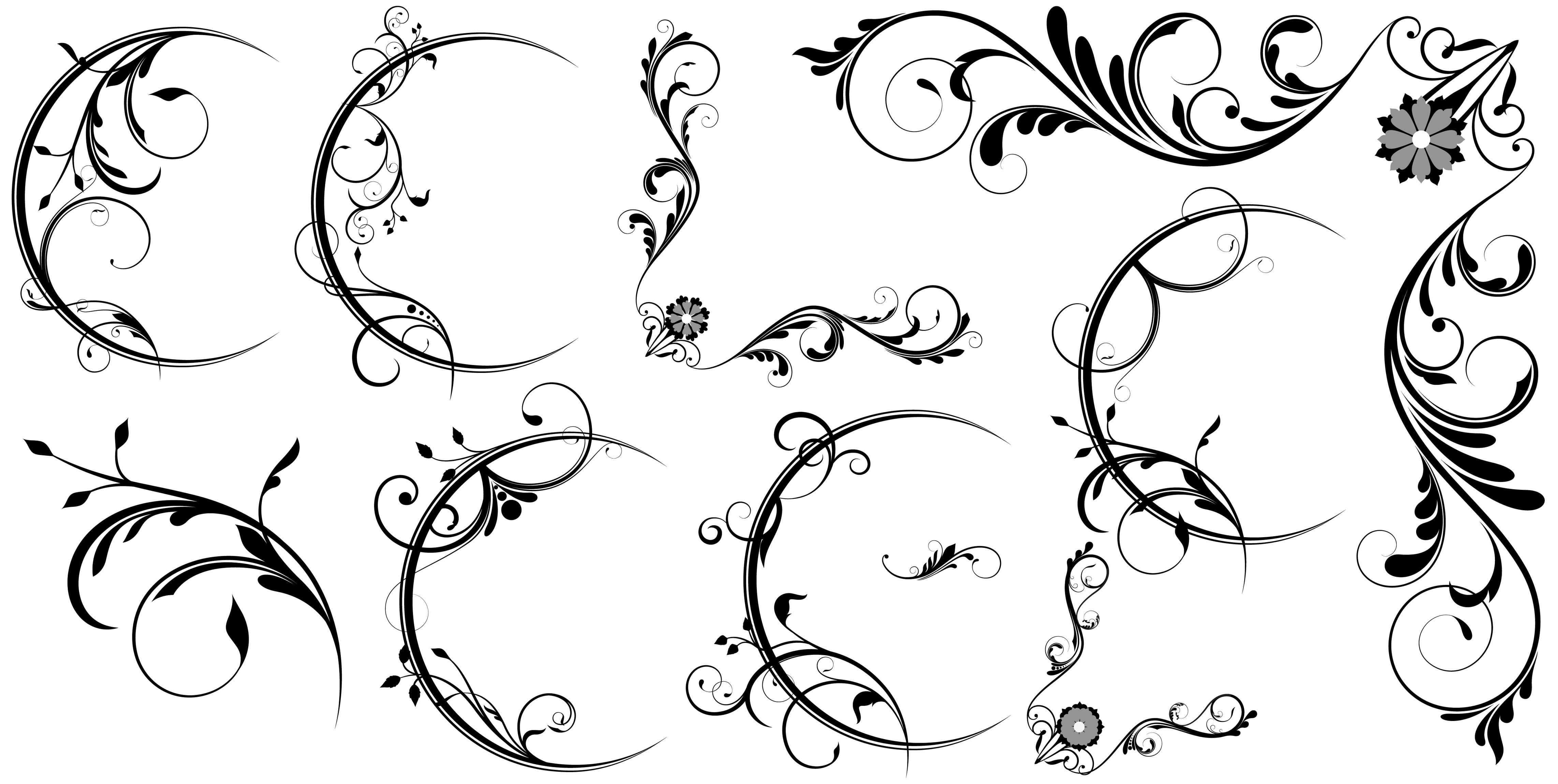 Wallpaper #_wM6Y5MBpyOg8YnEo9Sb418 17 Free Photoshop Vector Graphics Images Free Vector Art Swirl Frames
