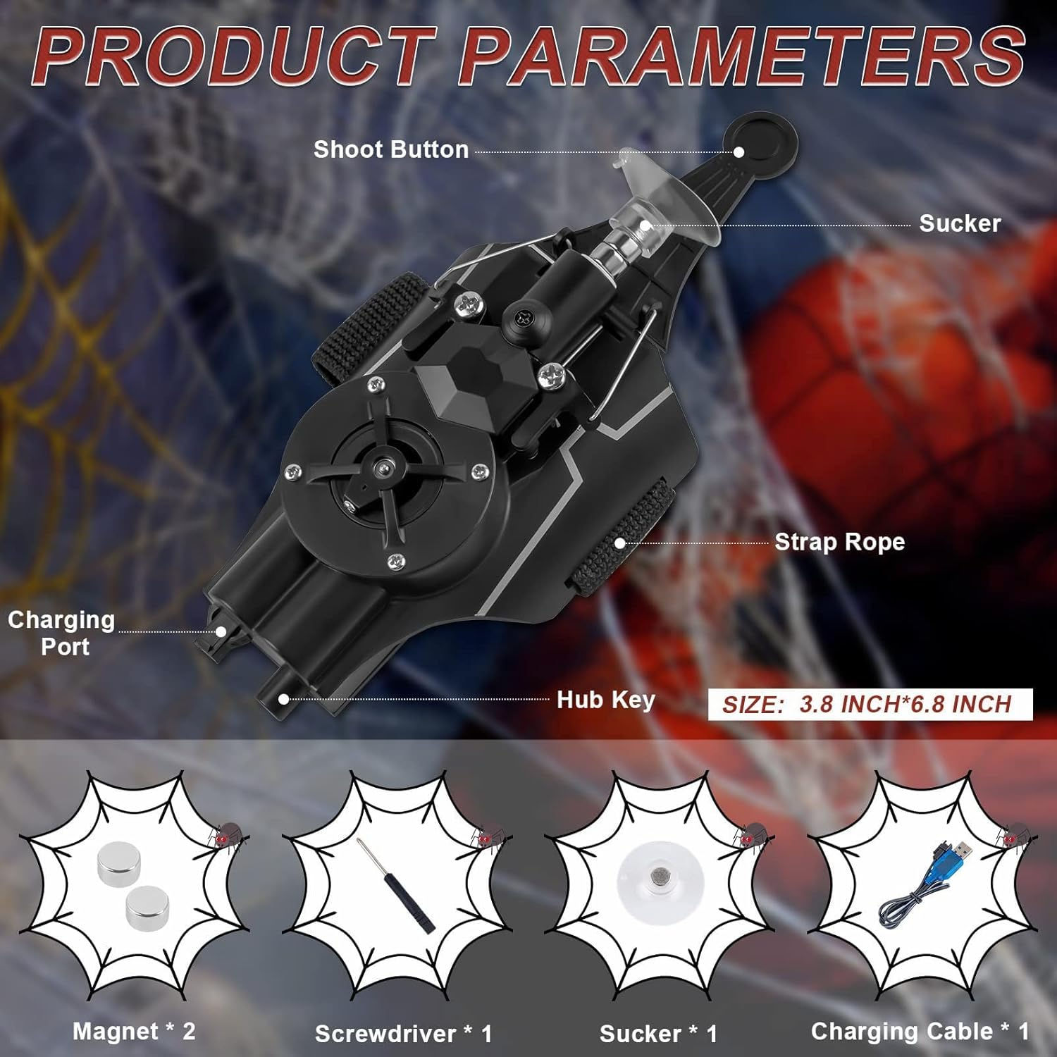 Wallpaper #Z_TCOpMBKFX8bn3rkXlB83 Buy Spider Web Shooters for Kids 94ft Real Rope Launcher Can Grab