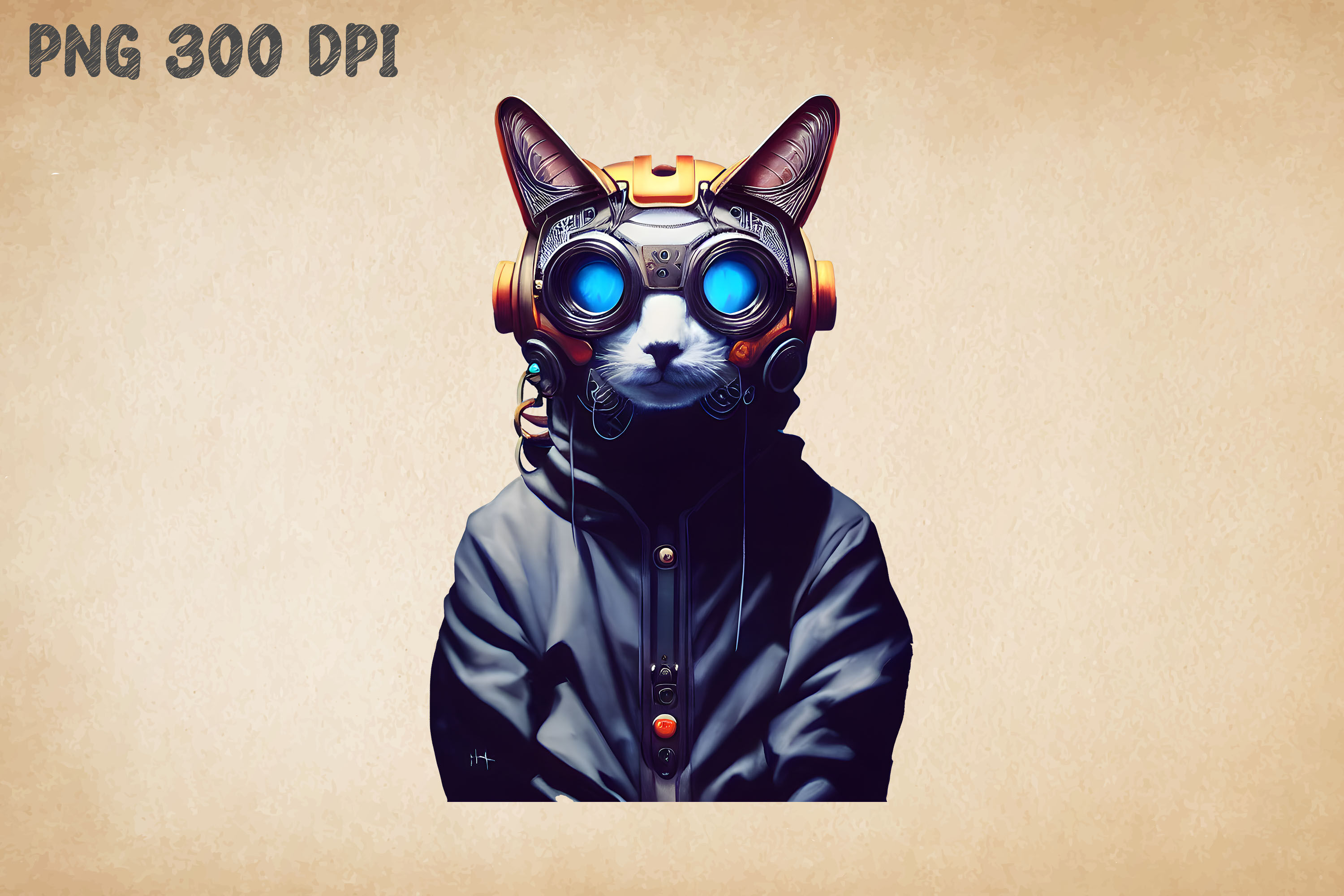 Wallpaper #QWhMI5MBSpphPi3-9jW842 Cyberpunk Cat Art 11 by Mulew Art Thehungryjpeg