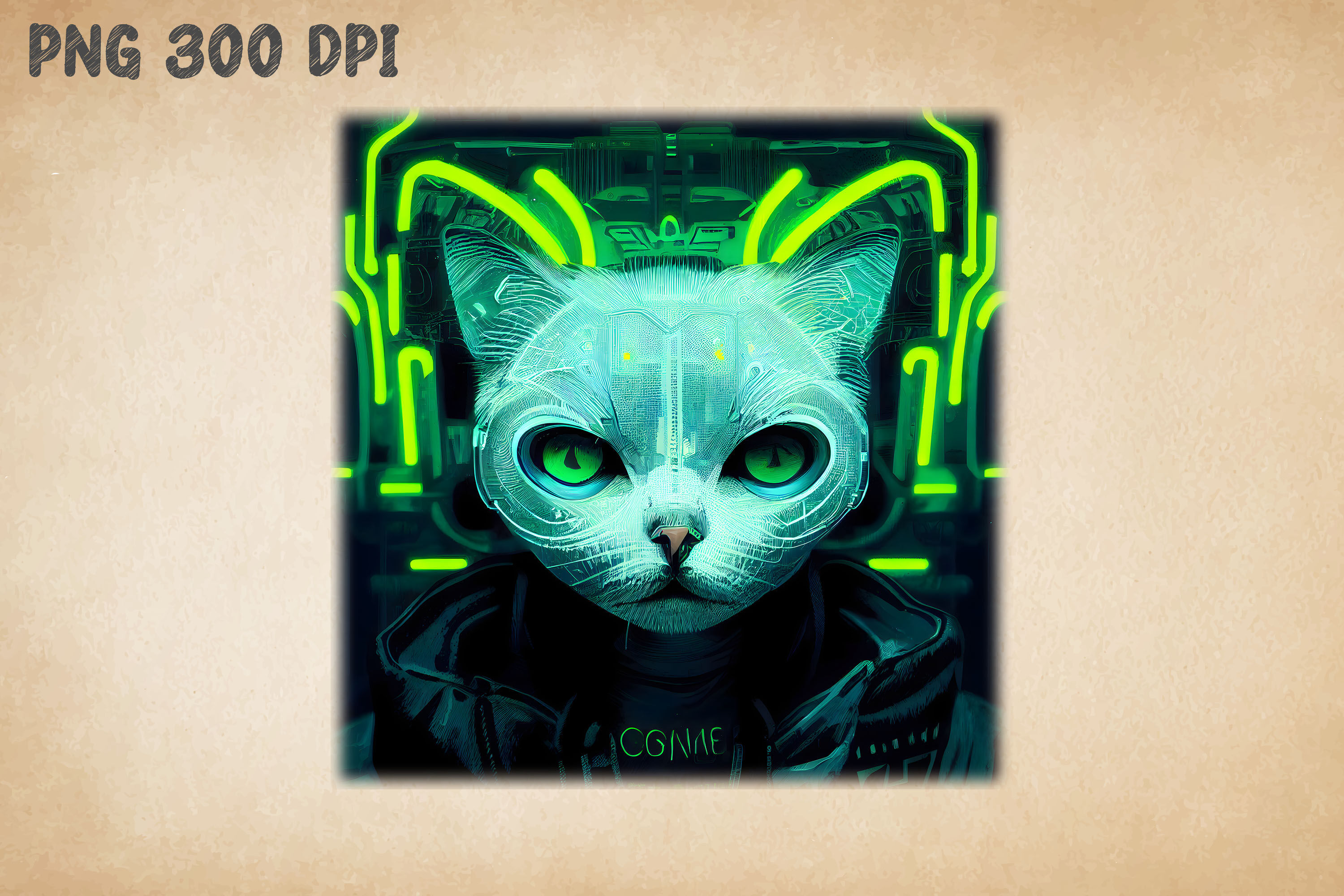 Wallpaper #F6UfMpMB0vj5YdARvNNx70 Cyberpunk Cat Art 3 by Mulew Art Thehungryjpeg