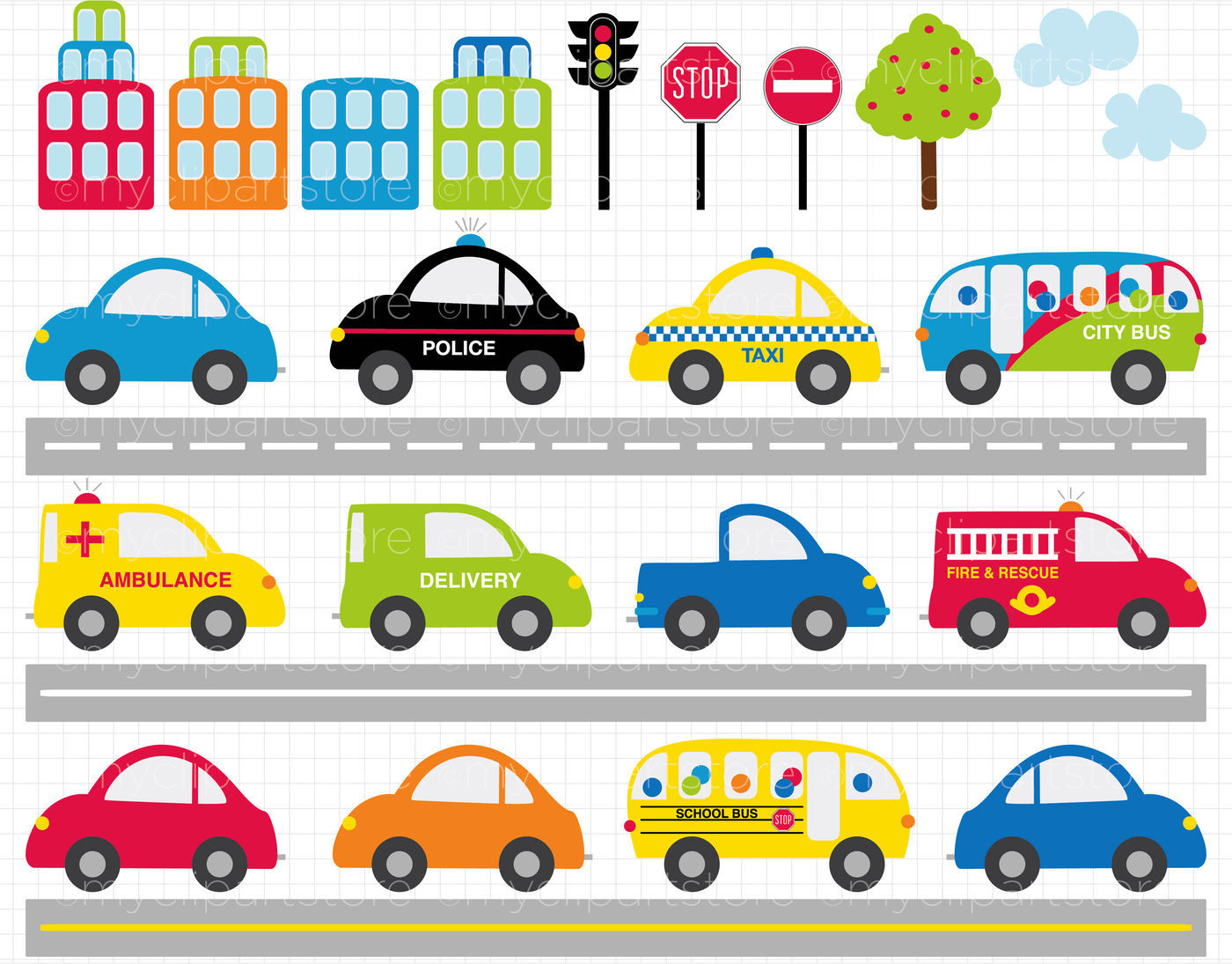 Wallpaper #bUKuPJMBOBpx0NhmTsGt105 City Transportation Cars Vector Clipart by Myclipartstore Thehungryjpeg