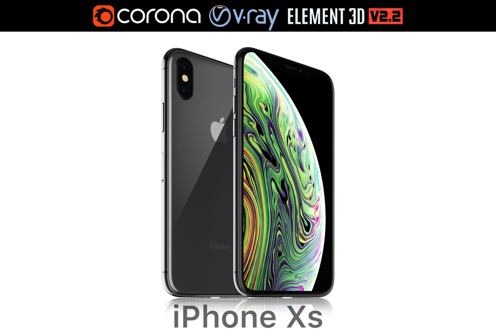 Wallpaper #O2dI-JIBSpphPi3-YYm677 Apple iPhone Xs Space Gray 3D Model Max Obj 3ds