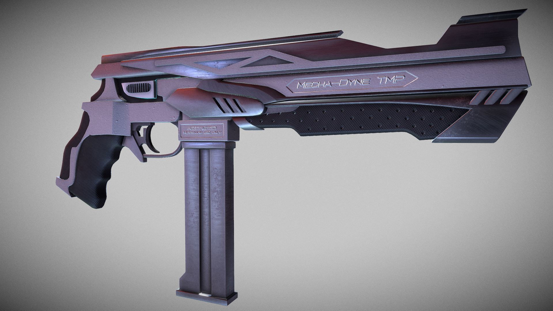 Wallpaper #Qmc2_5IBSpphPi3-FaJe52 3D Model Cyberpunk Tactical Machine Pistol Vr Ar Low Poly Cgtrader
