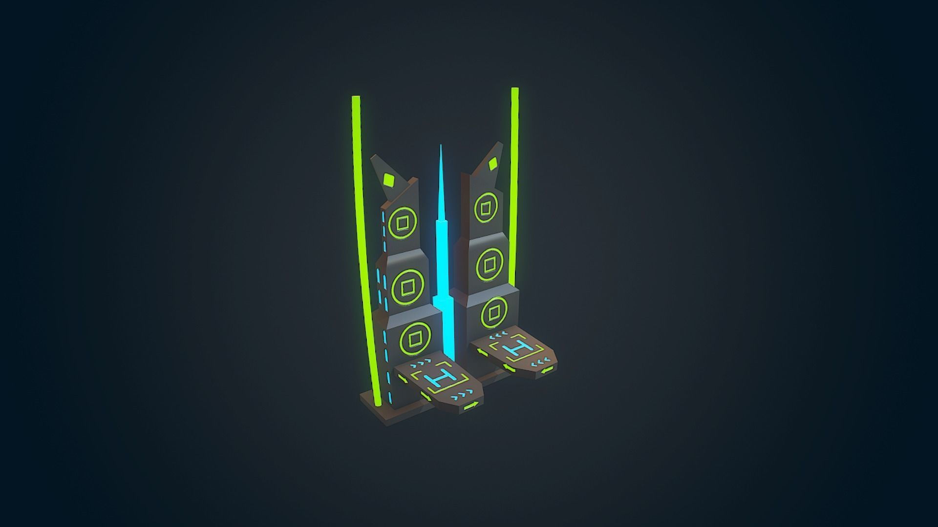 Wallpaper #sGf07JIBSpphPi3-g1XU315 3D Model Sci Fi Building 03 Vr Ar Low Poly Cgtrader