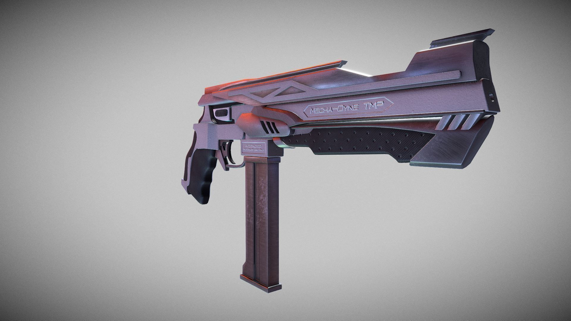 Wallpaper #Qmc2_5IBSpphPi3-FaJe60 3D Model Cyberpunk Tactical Machine Pistol Vr Ar Low Poly Cgtrader