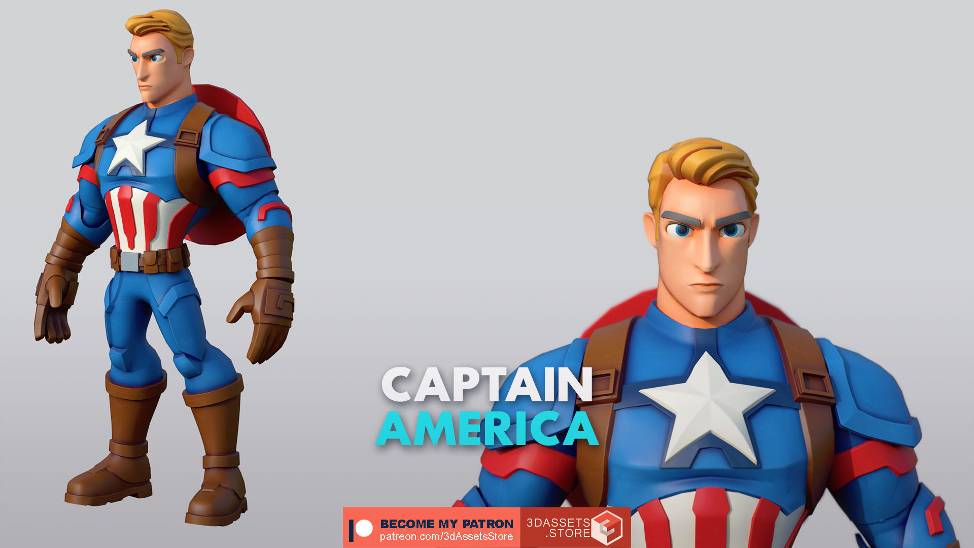 Wallpaper #pTEJNpMB5zzyi_yYbVhC265 Character Cartoon Captain America Infinity Fan Art 3D Model Cgtrader