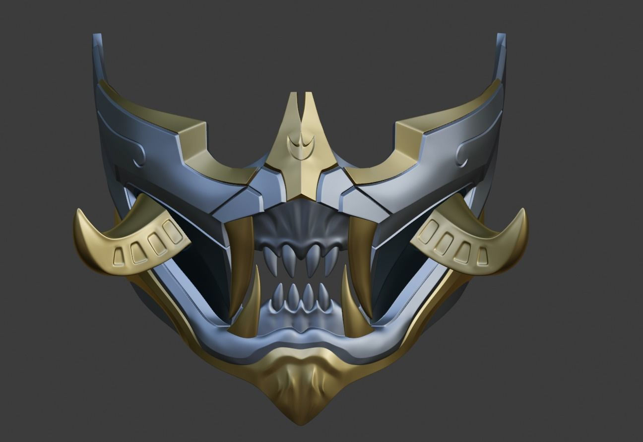 Wallpaper #zxoKUJMB1yWOL4qg9n-i137 3D Print Model Cyberpunk Demon Oni Samurai Mask from 3