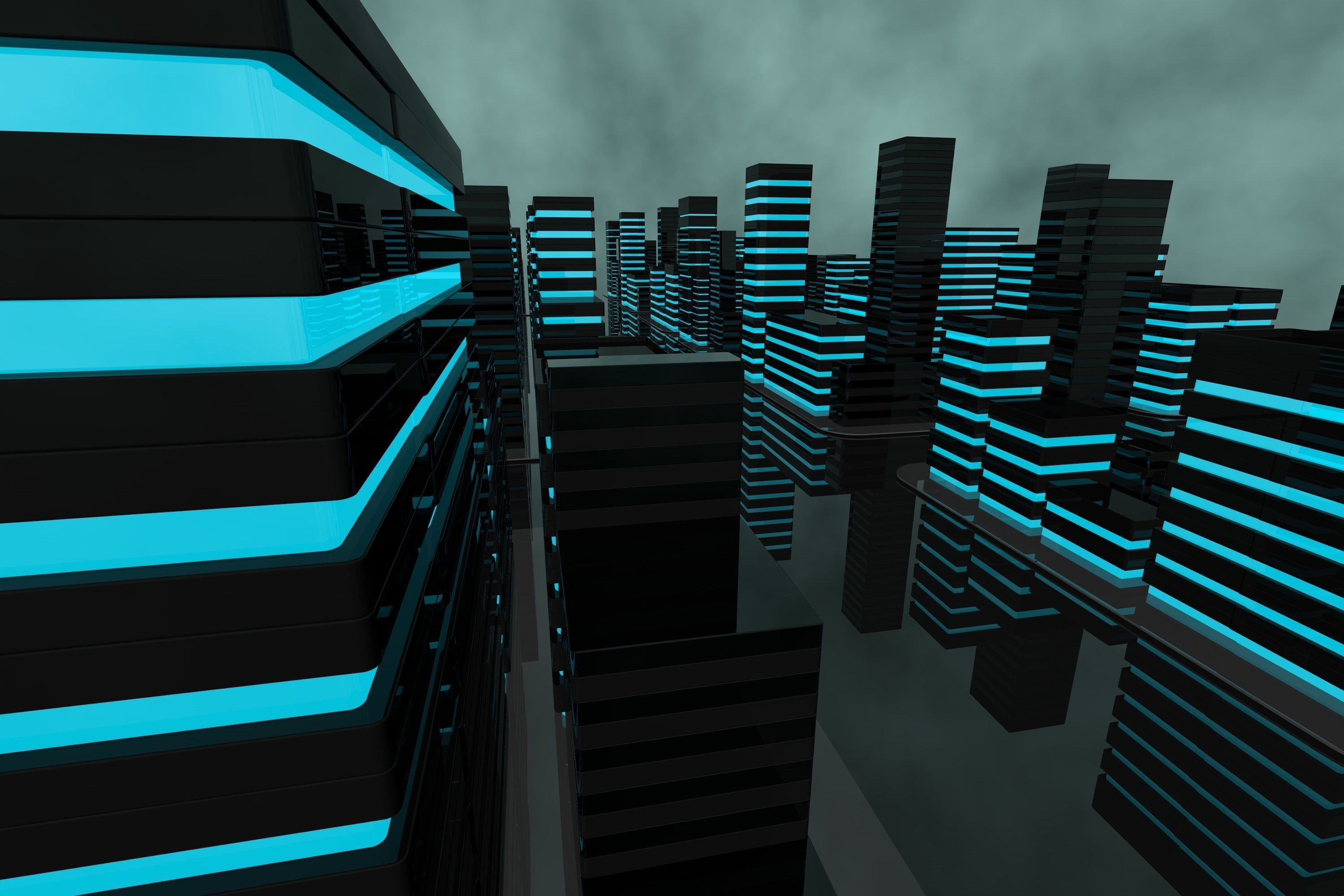 Wallpaper #h3SD044B_8f4nGFaQHUf25 Futuristic Abstract Sci Fi City with Unique Buildings 3D Model Cgtrader