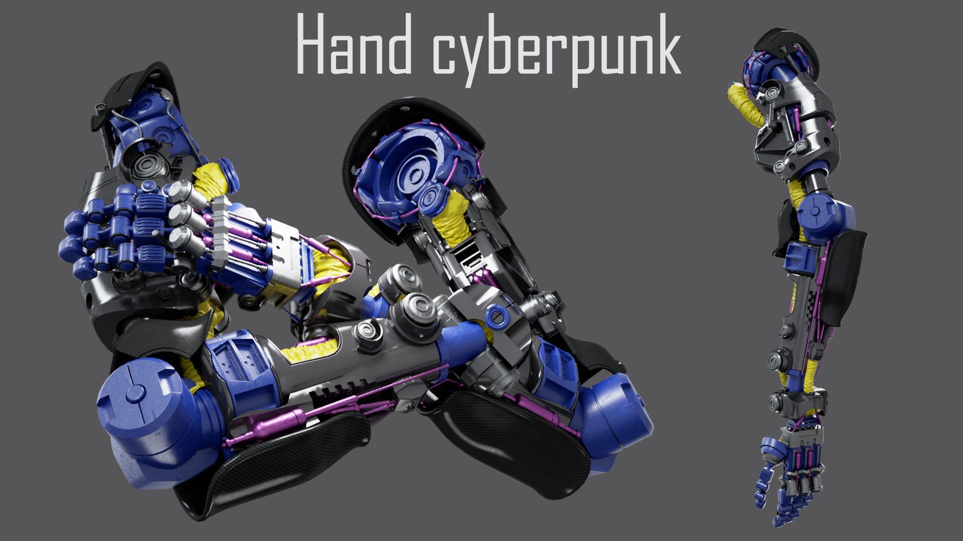 Wallpaper #5mdHEpMBSpphPi3-SfqB204 Hand Cyberpunk 01 3D Model Animated Rigged Cgtrader