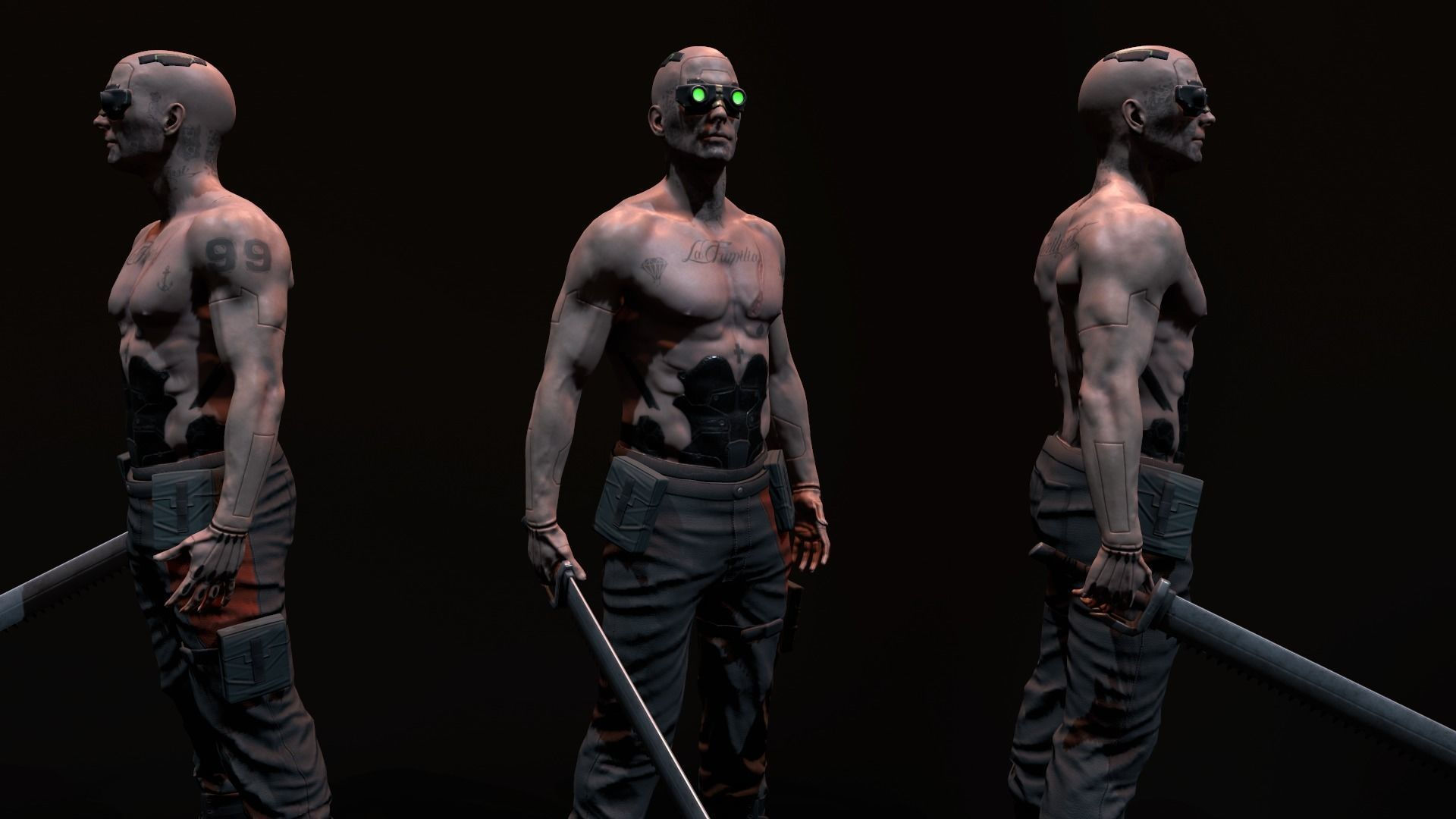 Wallpaper #UnRJw44B_8f4nGFaYnAg30 Cyberpunk Male 3D Model Cgtrader