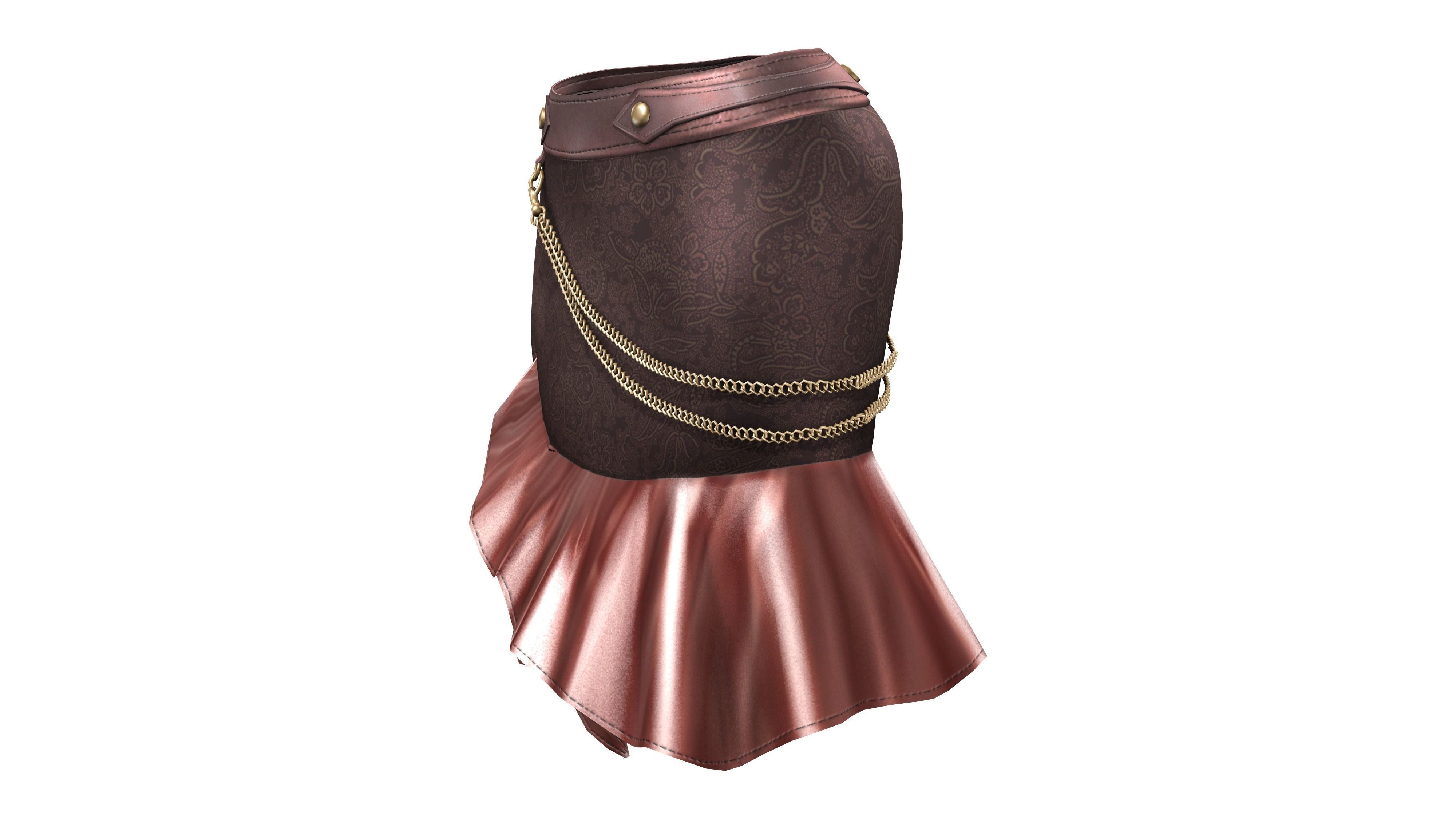 Wallpaper #_bmH3pIBJvJKYCmESQX0180 3D Model Decorative Steampunk Short Skirt Vr Ar Low Poly Cgtrader