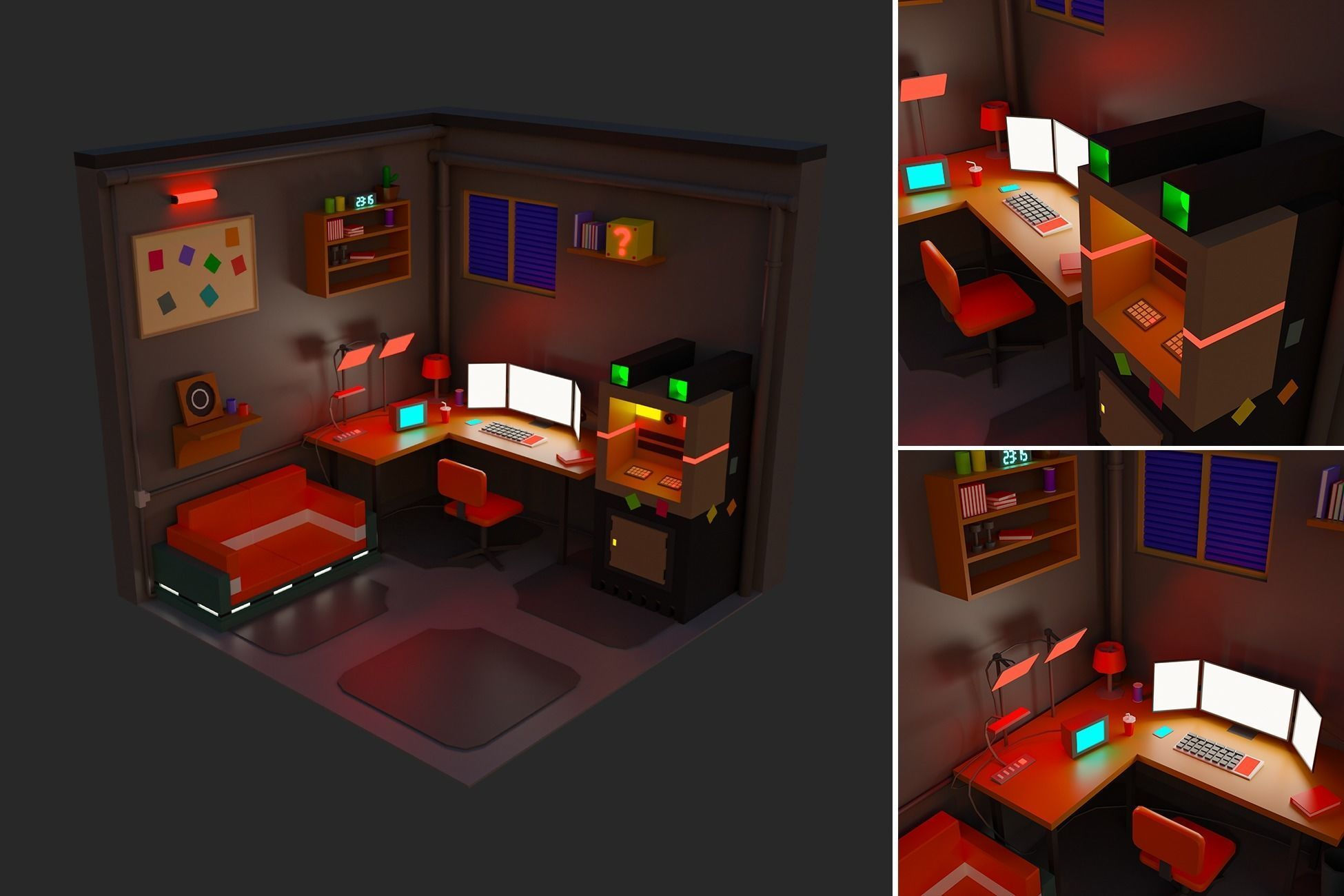 Wallpaper #JWeN-JIBSpphPi3-Nooi242 3D Model Low Polyt Sci Fi Rooms Interiors Vr Ar Low Poly Cgtrader