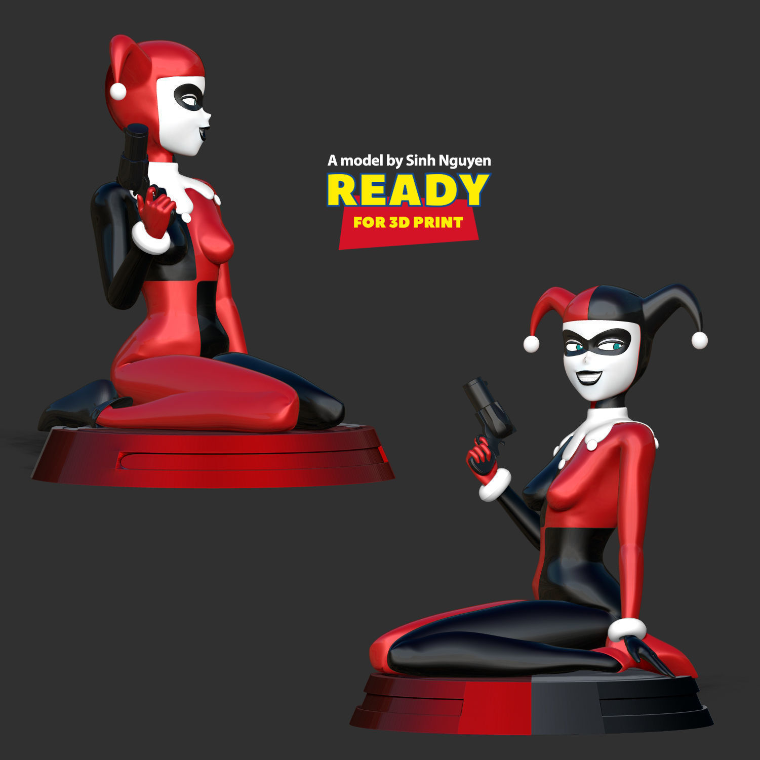 Wallpaper #YWcr-5IBSpphPi3-CZPD47 Classic Harley Quinn Fanart 3D Model 3D Printable Cgtrader