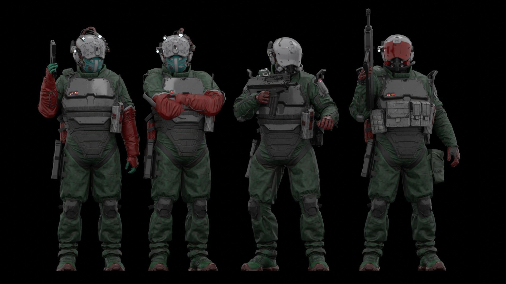 Wallpaper #8mgmJJMBSpphPi3-pjcV110 Cyberpunk Trauma Team Miniatures 3D Model 3D Printable Cgtrader