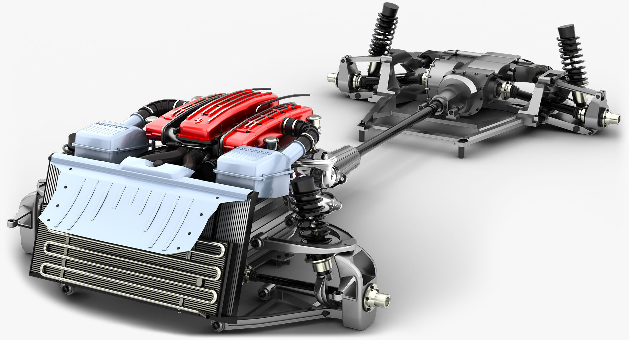 Wallpaper #HGfK9ZIBSpphPi3-VYFg23 3D Model Ferrari Chassis Ff V12 Engine Tipo F133e Awd Disassembled