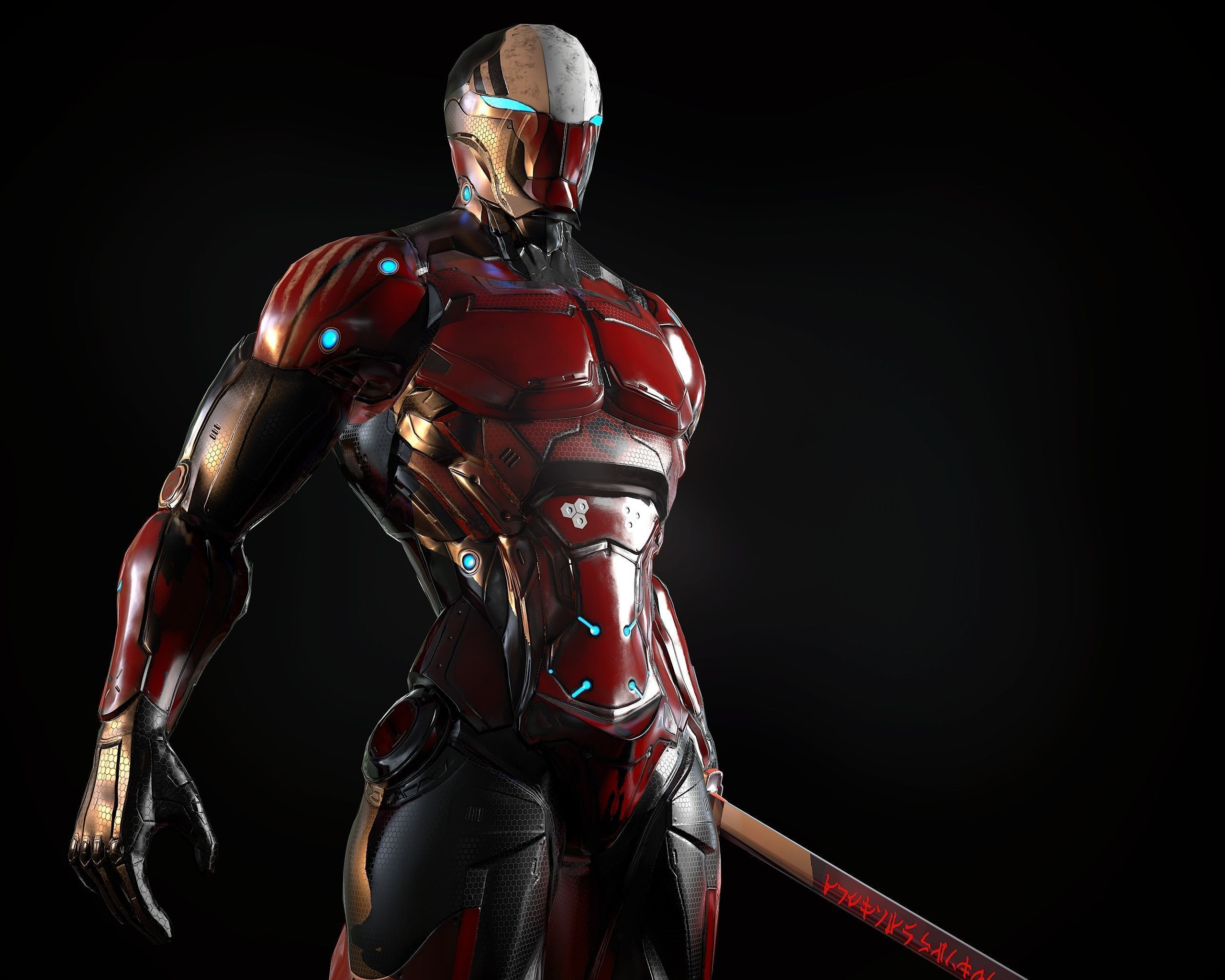 Wallpaper #EhnIHo8BtGB6xQ78TXrY41 3D Model Cybernetic Warrior Pbr Cgtrader