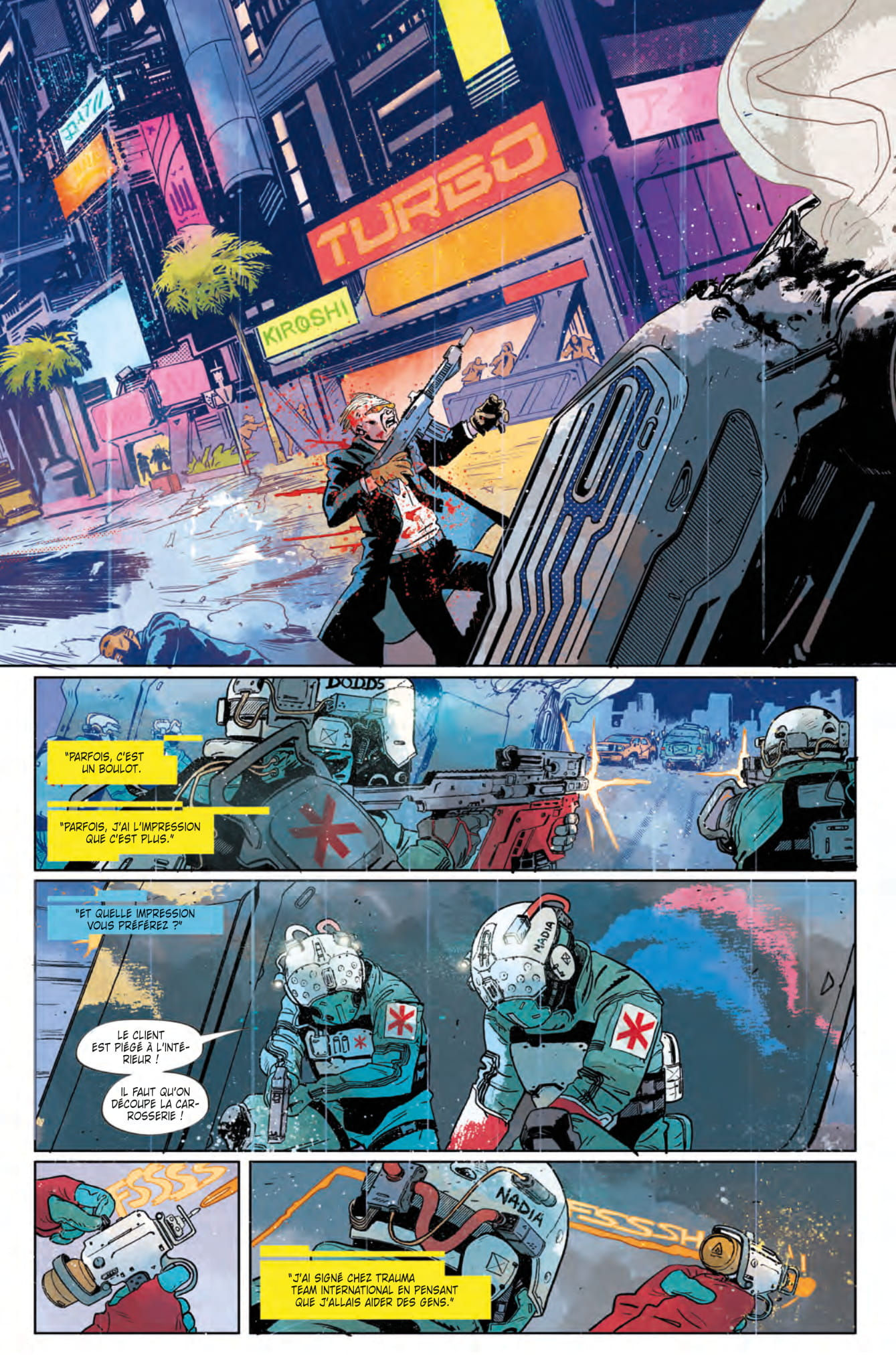 Wallpaper #8mgmJJMBSpphPi3-pjcV98 Extrait Du Comics Cyberpunk 2077 Trauma Team Panini Comics