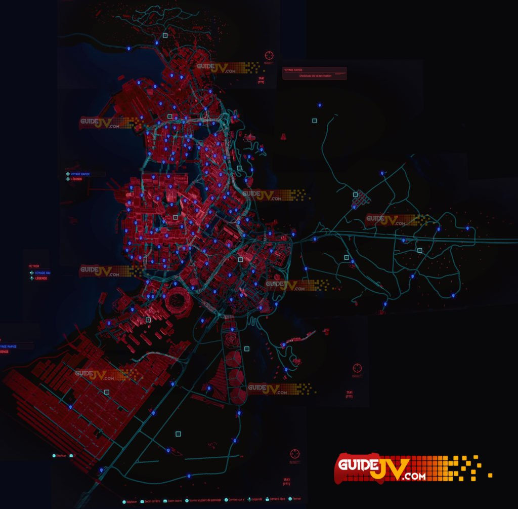 Wallpaper #oxo1T5MB1yWOL4qgm37V88 Cyberpunk 2077 Emplacements Et Carte De Tous Les Terminaux De Voyage