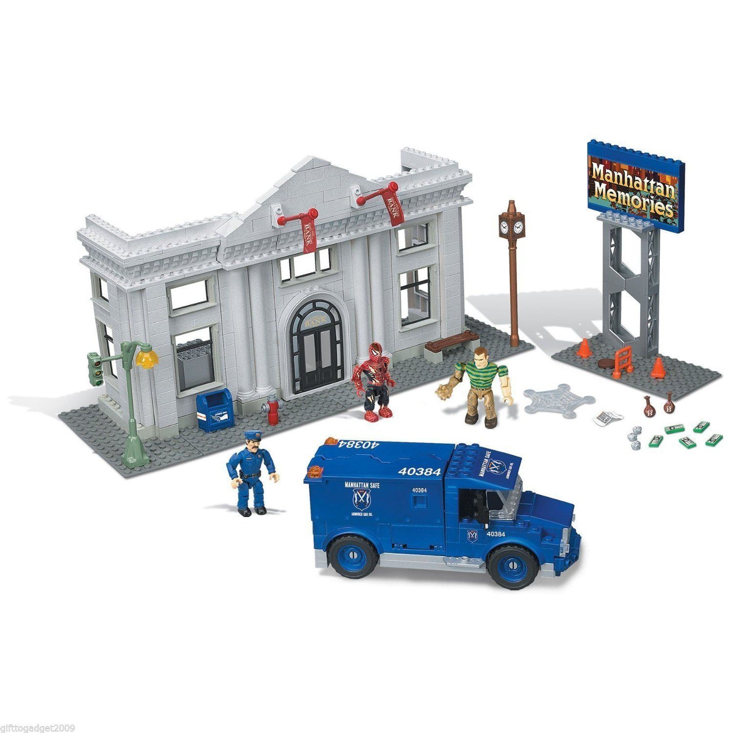 Wallpaper #Z1gfNJMBzN9vxX34uDsd197 Mega Bloks Spiderman 3 Sandman Bank Heist 2004 with Minifigures Year