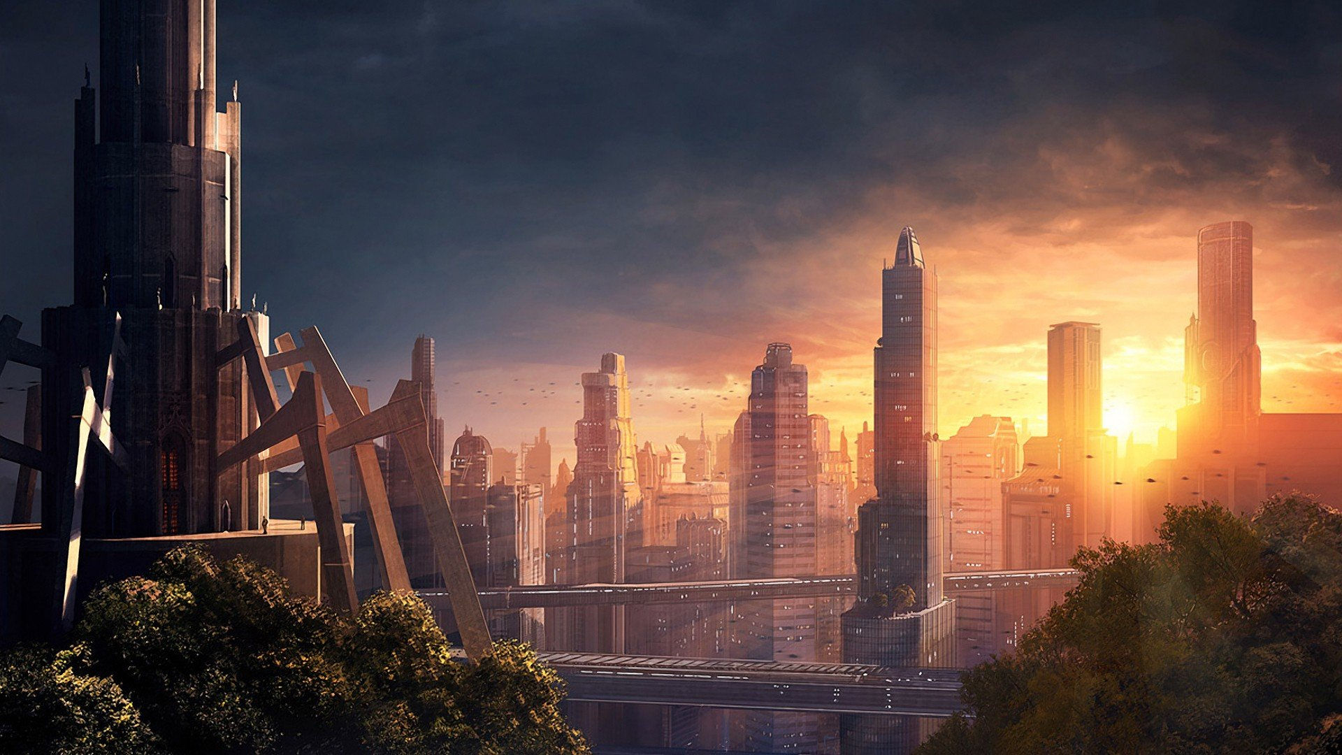 Wallpaper #IH038o4Bnwiau_P6Swvr36 Sci Fi City HD Wallpaper