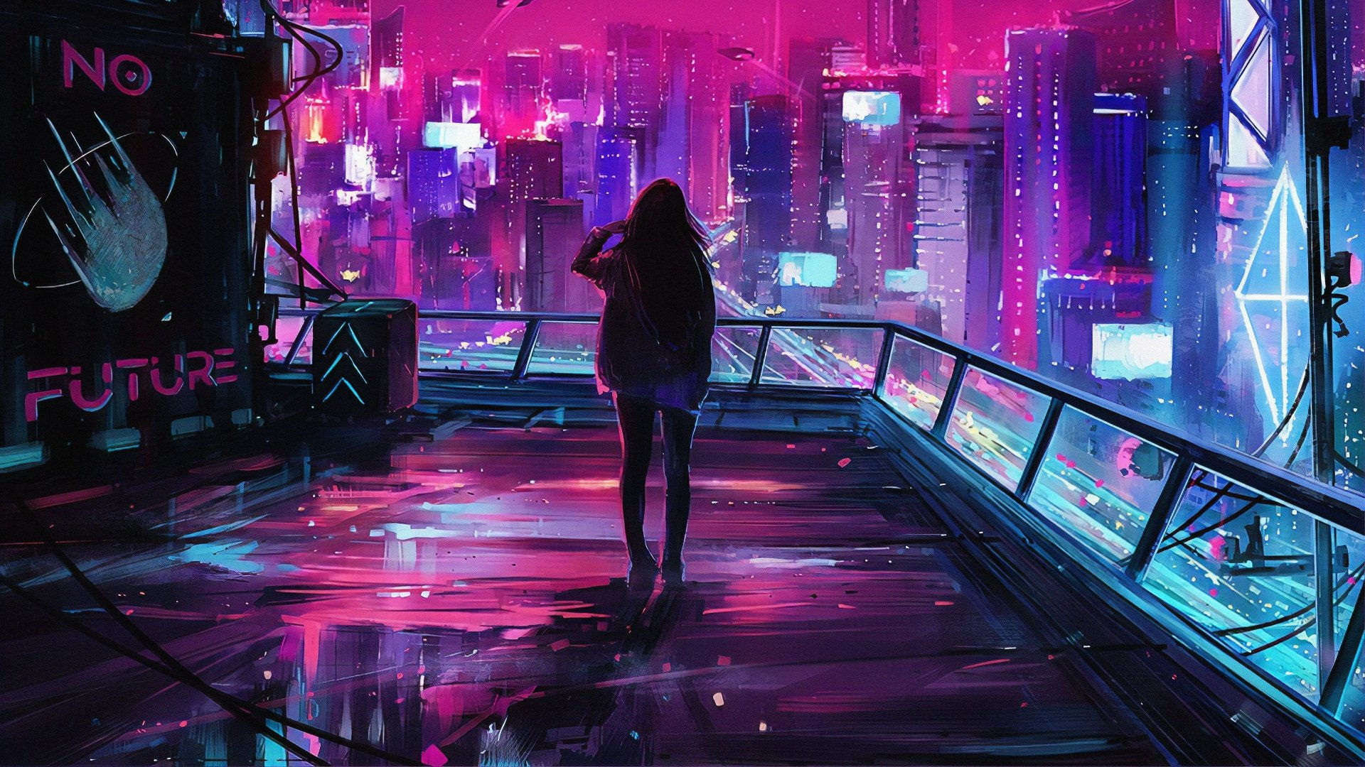 Wallpaper #3Rm3Ao8BtGB6xQ78REpq17 Cyberpunk City by Alena Aenami