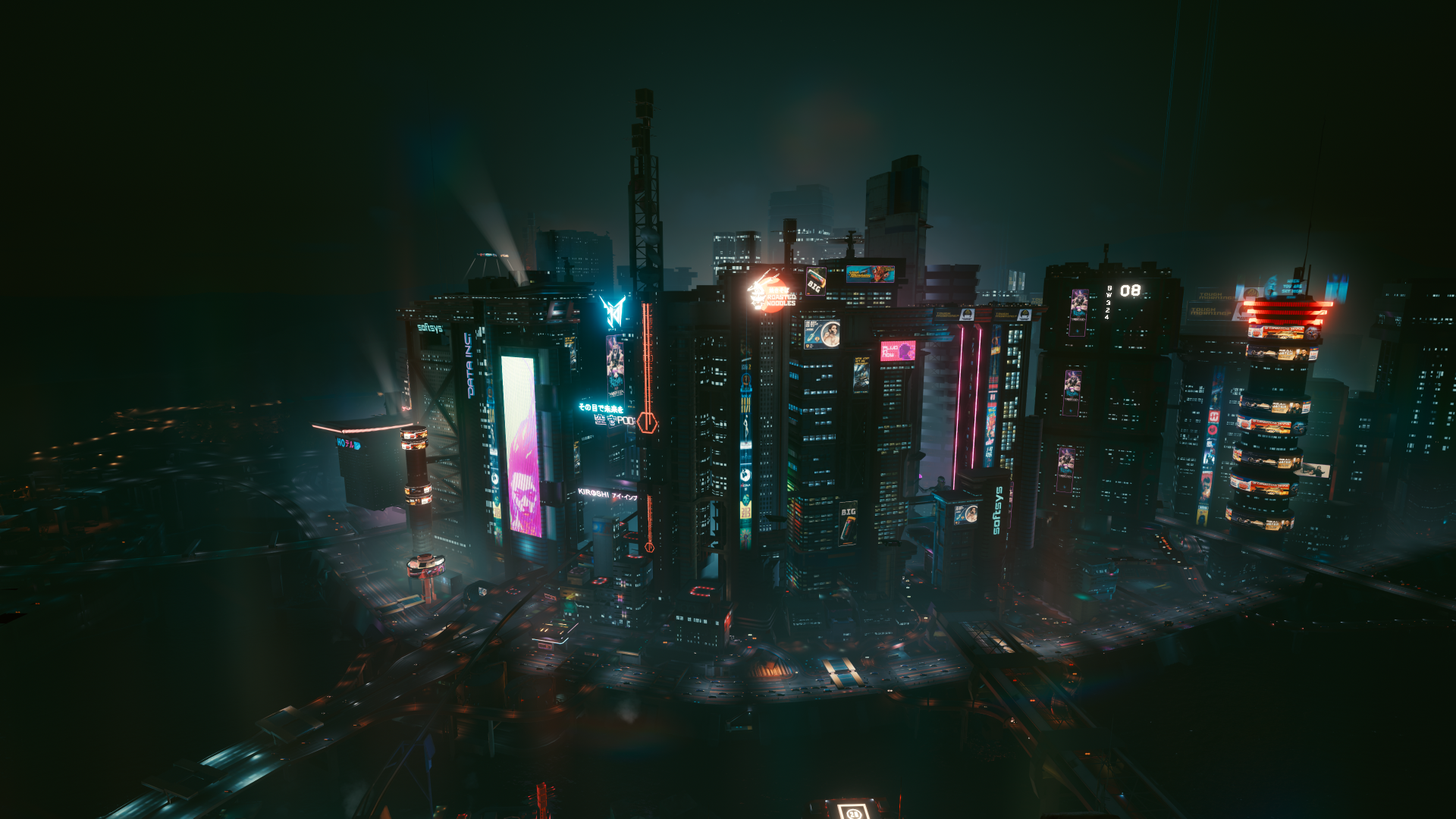 Wallpaper #2xk2BI8BtGB6xQ78rk2v14 Cyberpunk 2077 Night City Wallpaper 1920x1080 Cyberpunk City Night