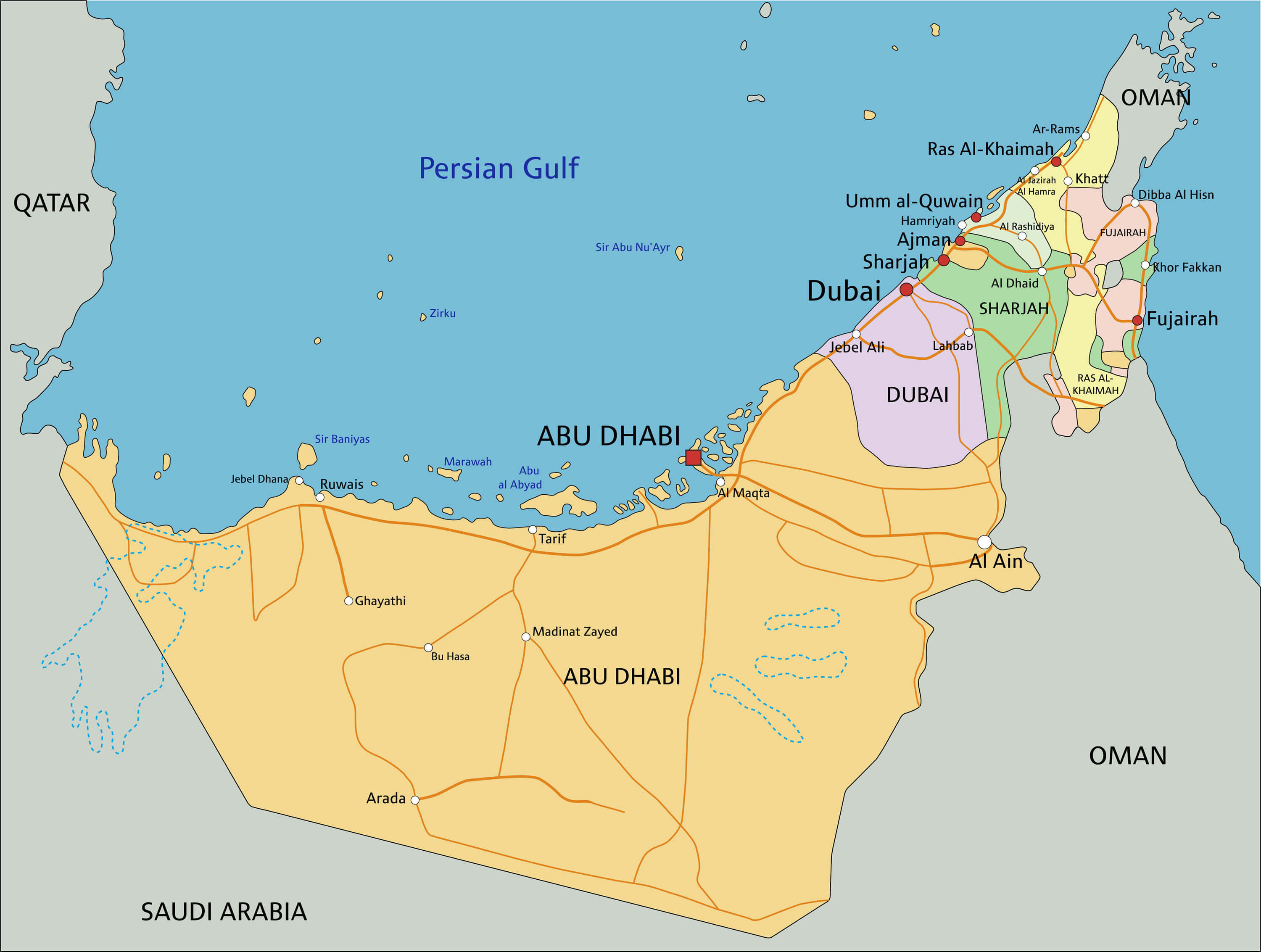 Wallpaper #8miYGpMBSpphPi3-dBwa40 United Arab Emirates Map Guide of the World