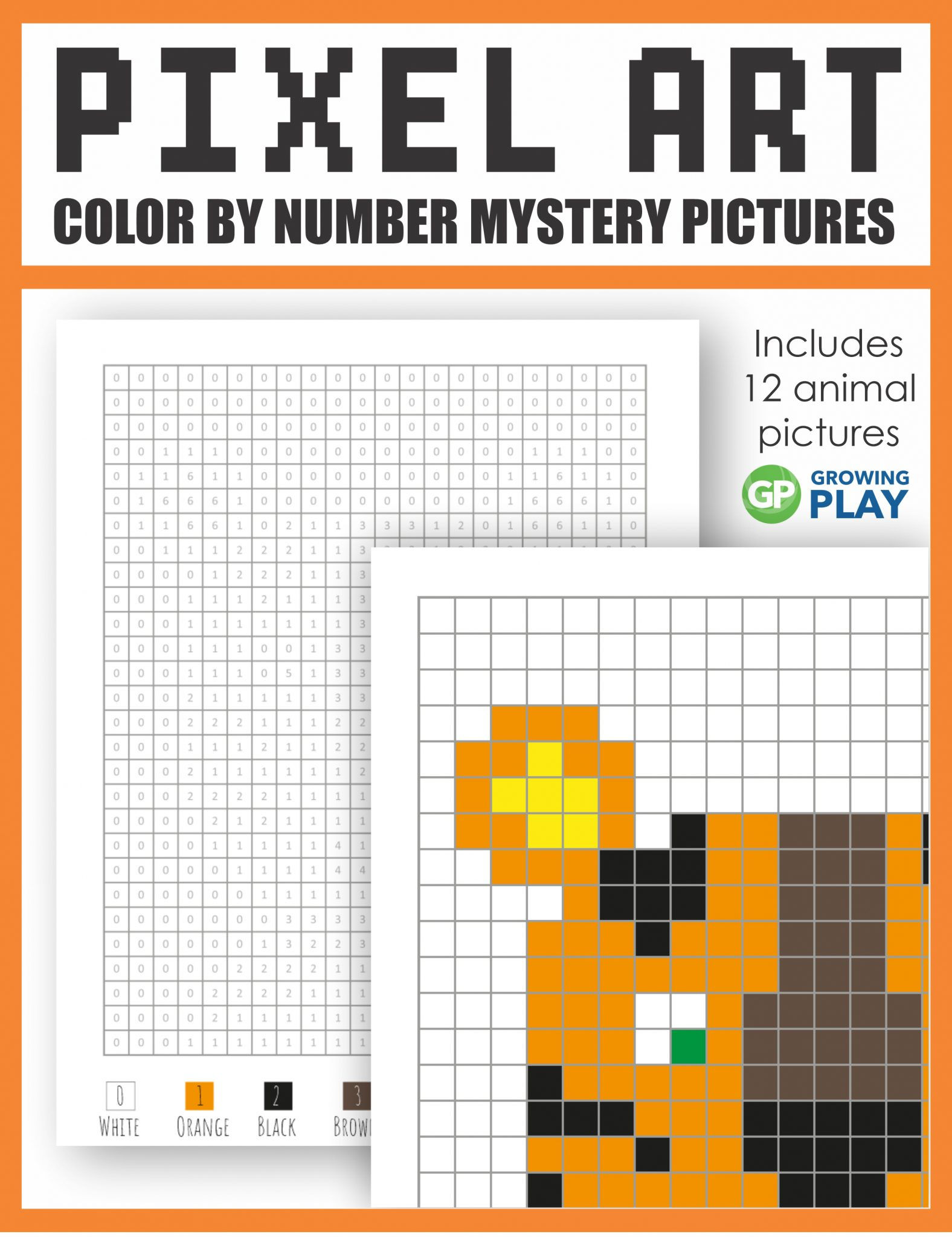 Wallpaper #v2f5DpMBSpphPi3-6exg187 Pixel Art Color by Number Animal Edition Growing Play