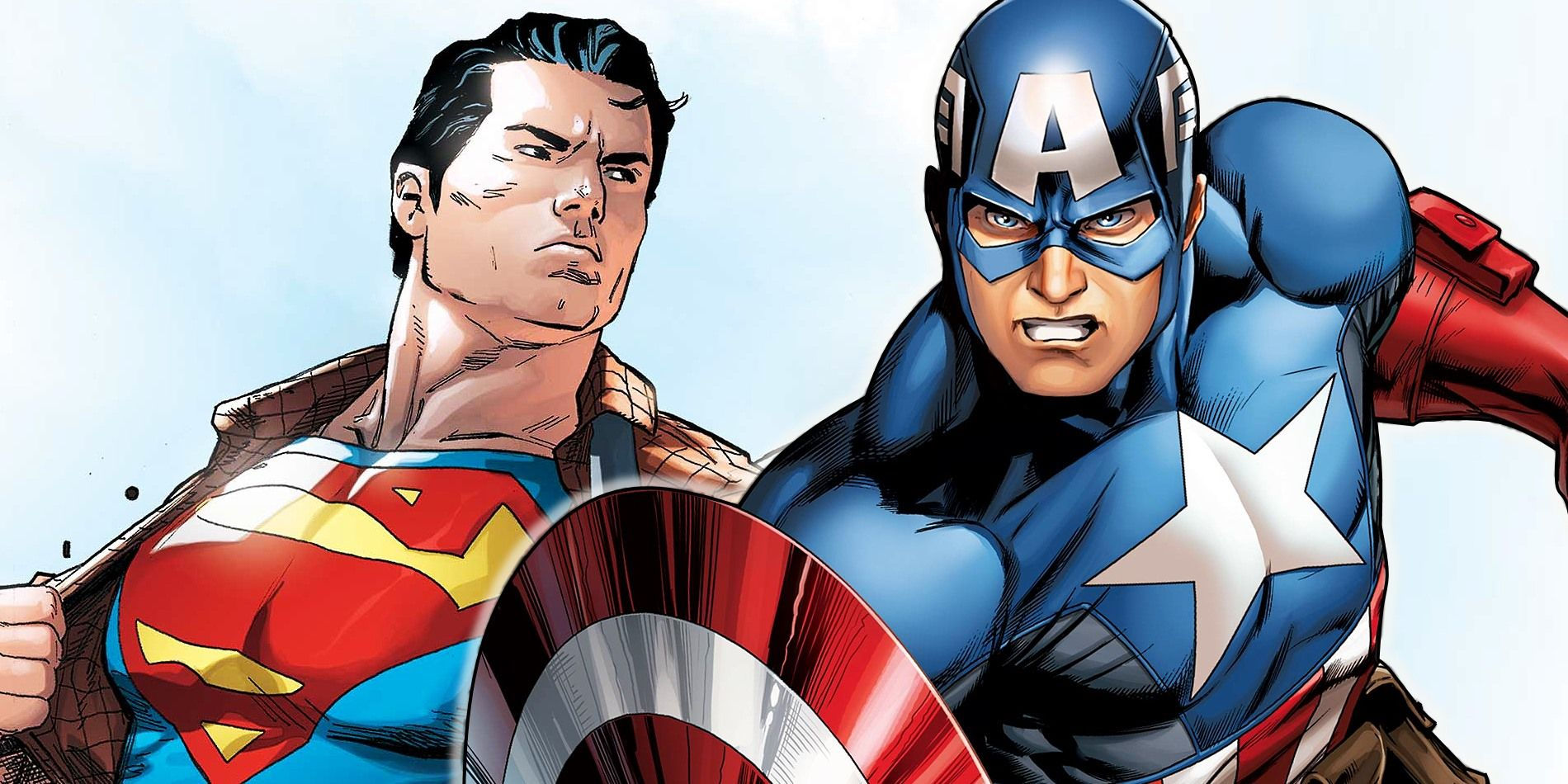 Wallpaper #2UVXn44B7YBJg1BVMqL93 Superman and Captain America Face Off in an Epic Battle