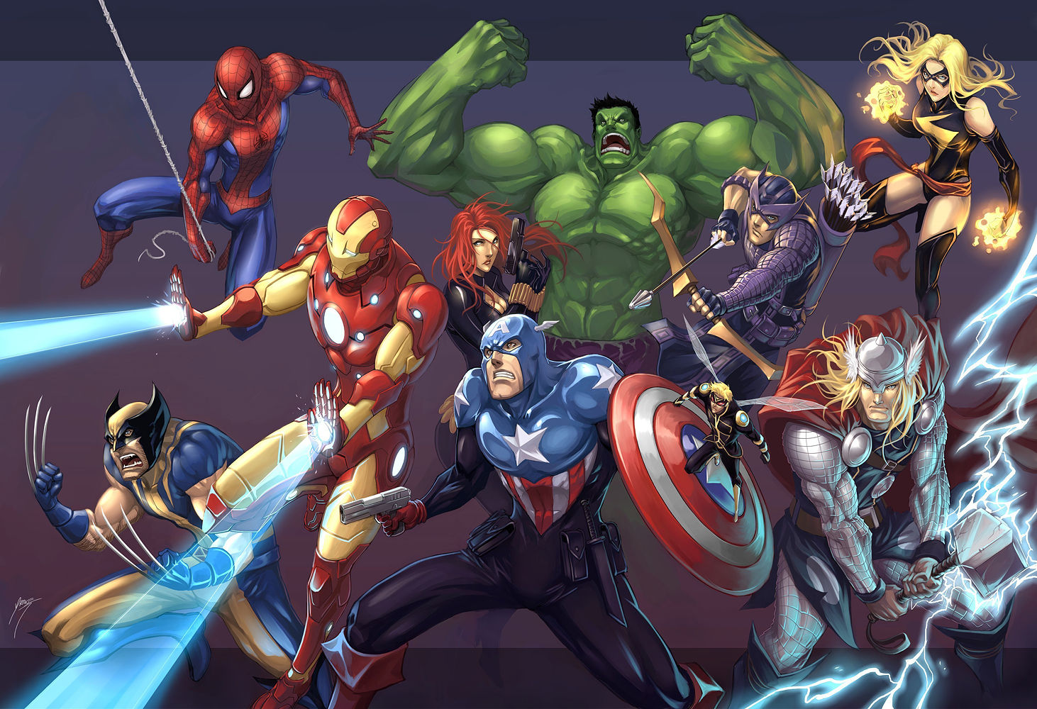 Wallpaper #E2eMBZMBSpphPi3-fb2K219 Comics Forever the Avengers Artwork by Drake Tsui 2011