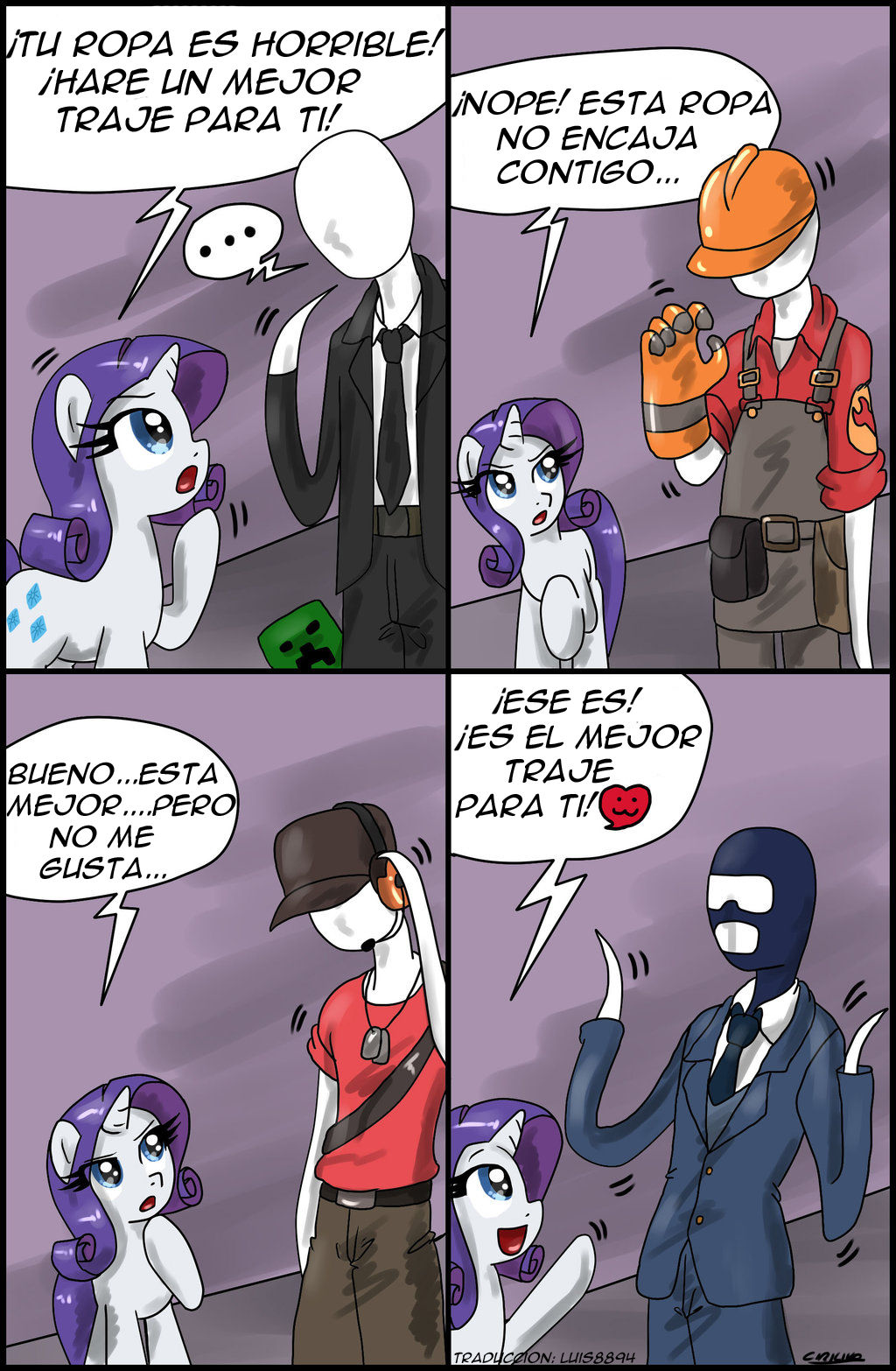 Wallpaper #wEDgL5MBJhL2WPbaU77v363 Rarity vs Slenderman 3 Traducido by Innuendo88 on Deviantart