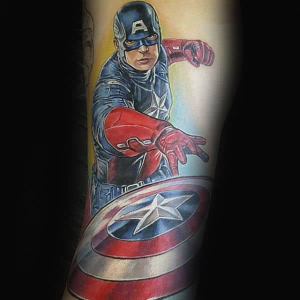 Wallpaper #P5zO4JIBZHQxiYarB7hG69 70 Captain America Tattoo Designs for Men Superhero Ink Ideas