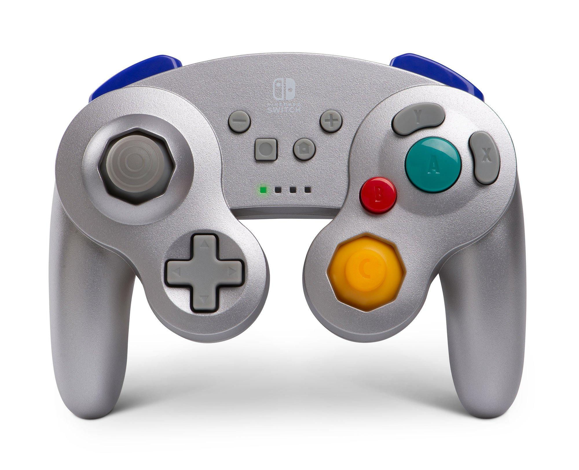Wallpaper #y1ZJe5cBsd6xcFiEt9wL14 Silver Wireless Gamecube Controller for Nintendo Switch