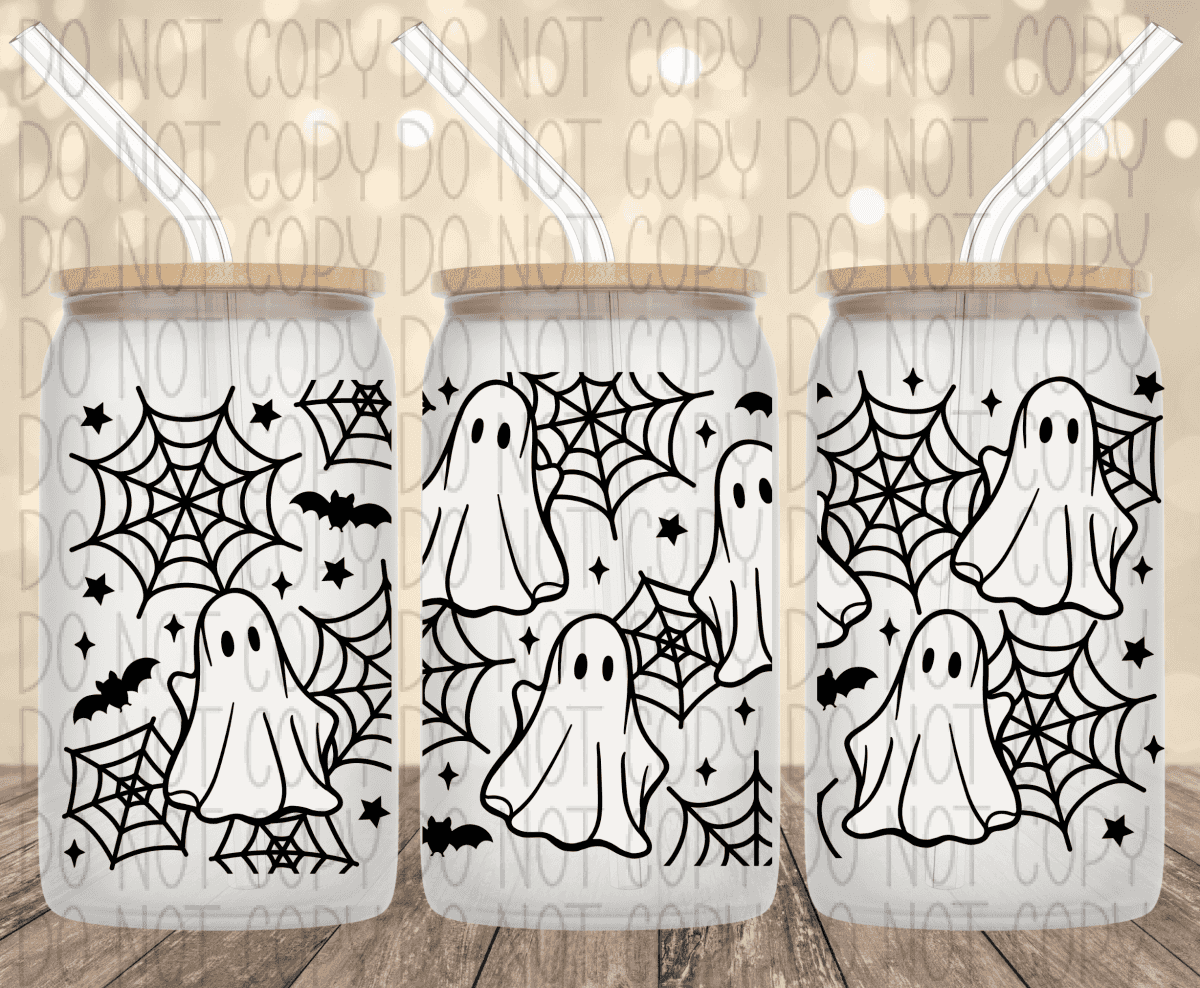 Wallpaper #R_S4OZMBKFX8bn3rxndT409 Ghost Spiderwebs Uv Transfer for 16 Oz Glass Can We Print U Press Dtf