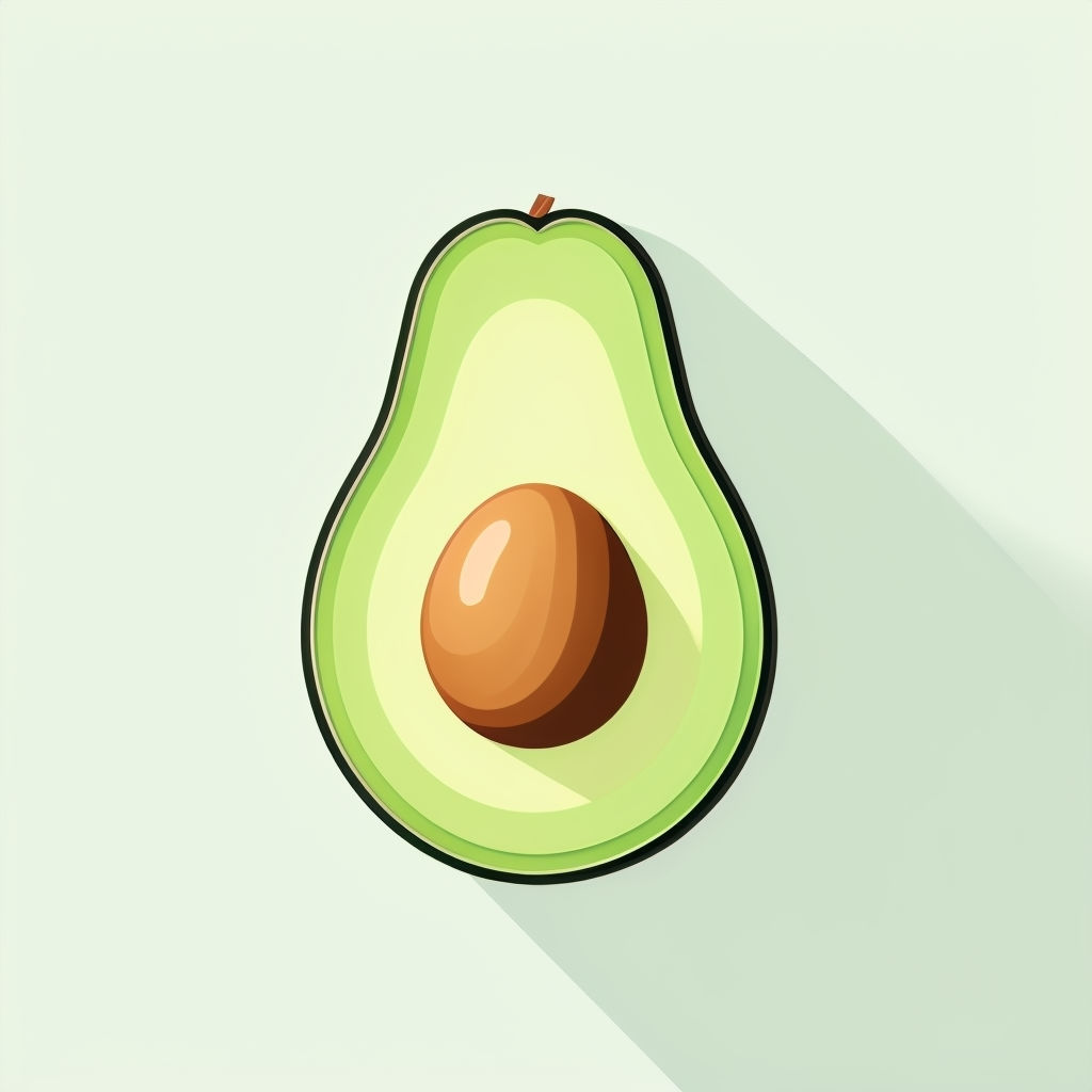 Wallpaper #5rgu2JIBJvJKYCmEzuas397 Minimalist Halved Avocado Illustration with Soft Green Background Art