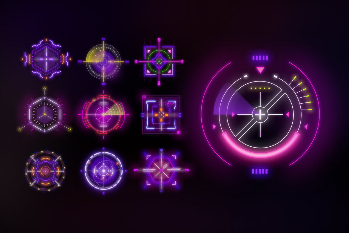 Wallpaper #kupIU5MBlwTYPL18XQoi362 Cyberpunk Style Target Crosshair Elements Pixflow