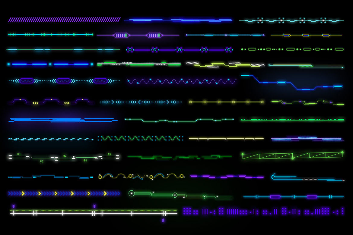 Wallpaper #1nM9g44BFI5NbQksxhlQ4 Cyberpunk Hud Lines for Photoshop Pixflow