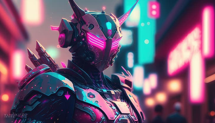 Wallpaper #criB2JIBJvJKYCmEB-g857 1920x1080px Free Download HD Wallpaper AI Art Cyberpunk Samurai