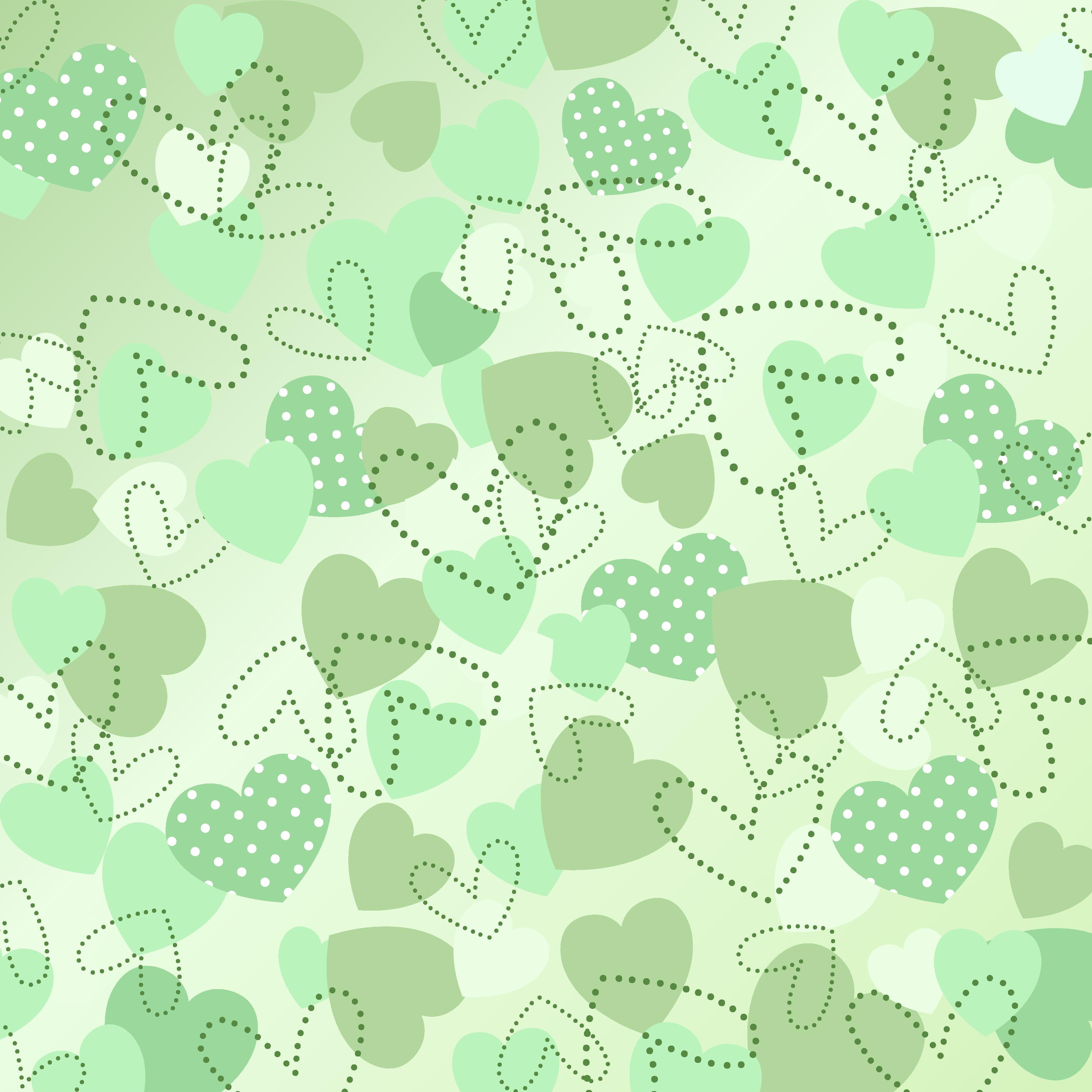 Wallpaper #Tmd395IBSpphPi3-tobx150 Pastel Green Hearts Pattern Vinyl 12 X 10