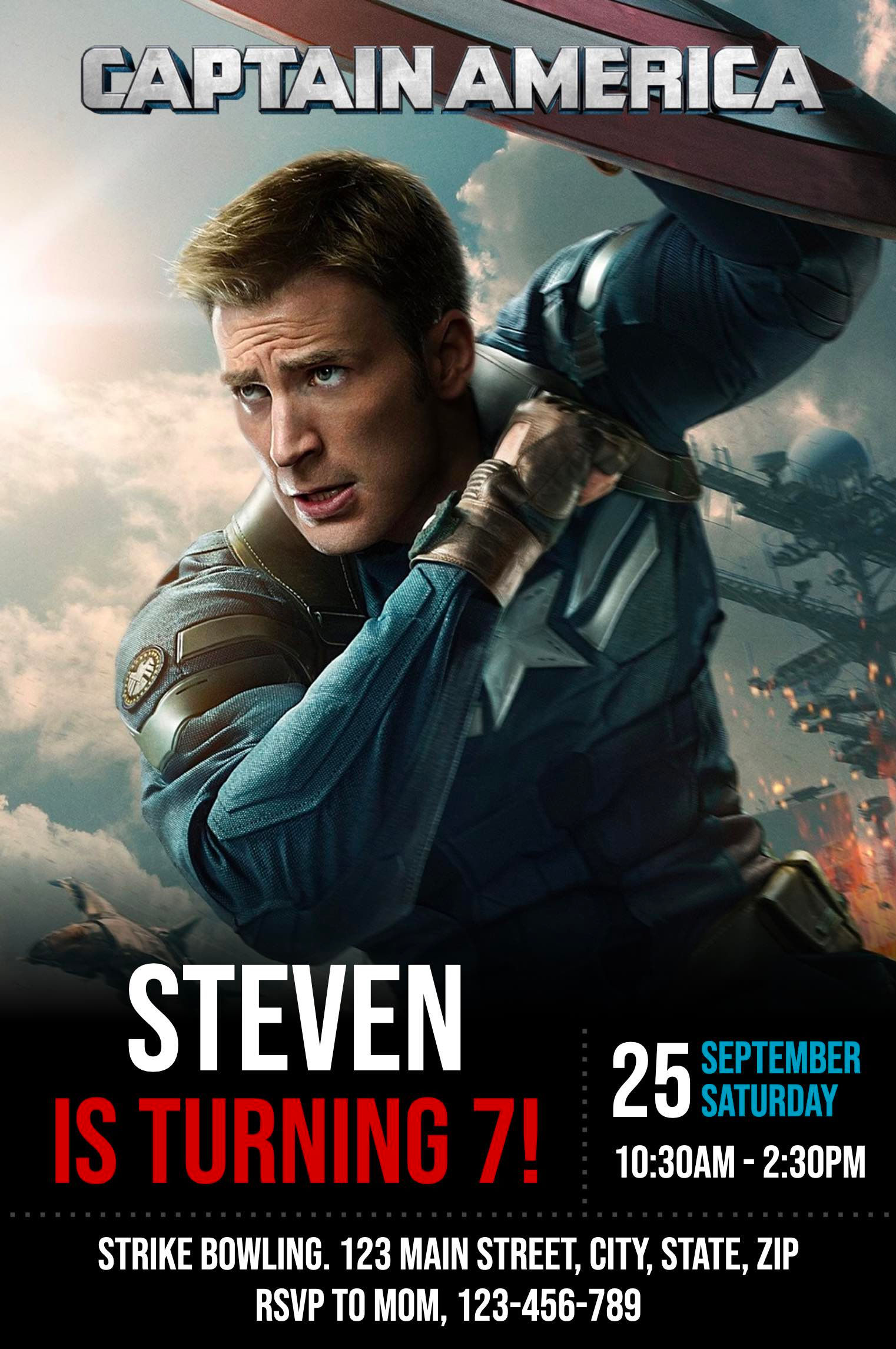 Wallpaper #ExkbEI8BtGB6xQ78xV6e49 Editable Captain America Invitation Online Invitation Maker Indigo