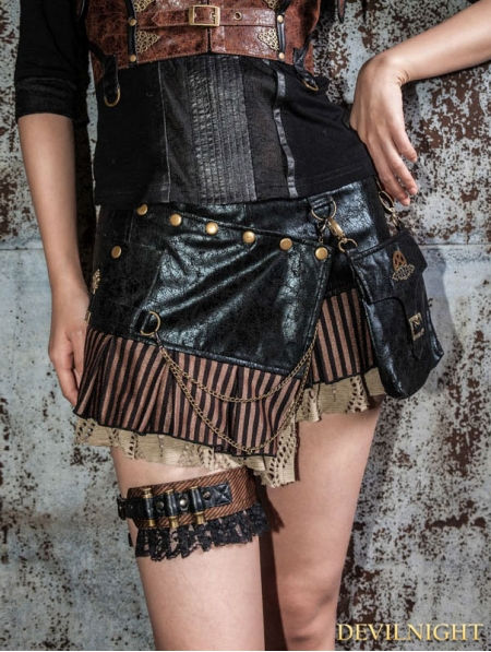 Wallpaper #_bmH3pIBJvJKYCmESQX027 Black Steampunk Short Skirt with Waist Bag Devilnightcouk